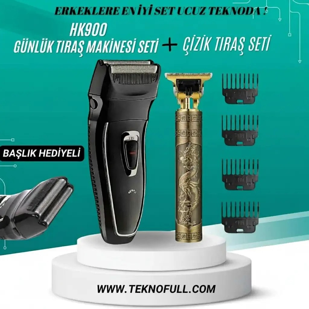 HK 900 Günlük Tıraş Makinesi Seti & Çizik Tıraş Makinesi Seti