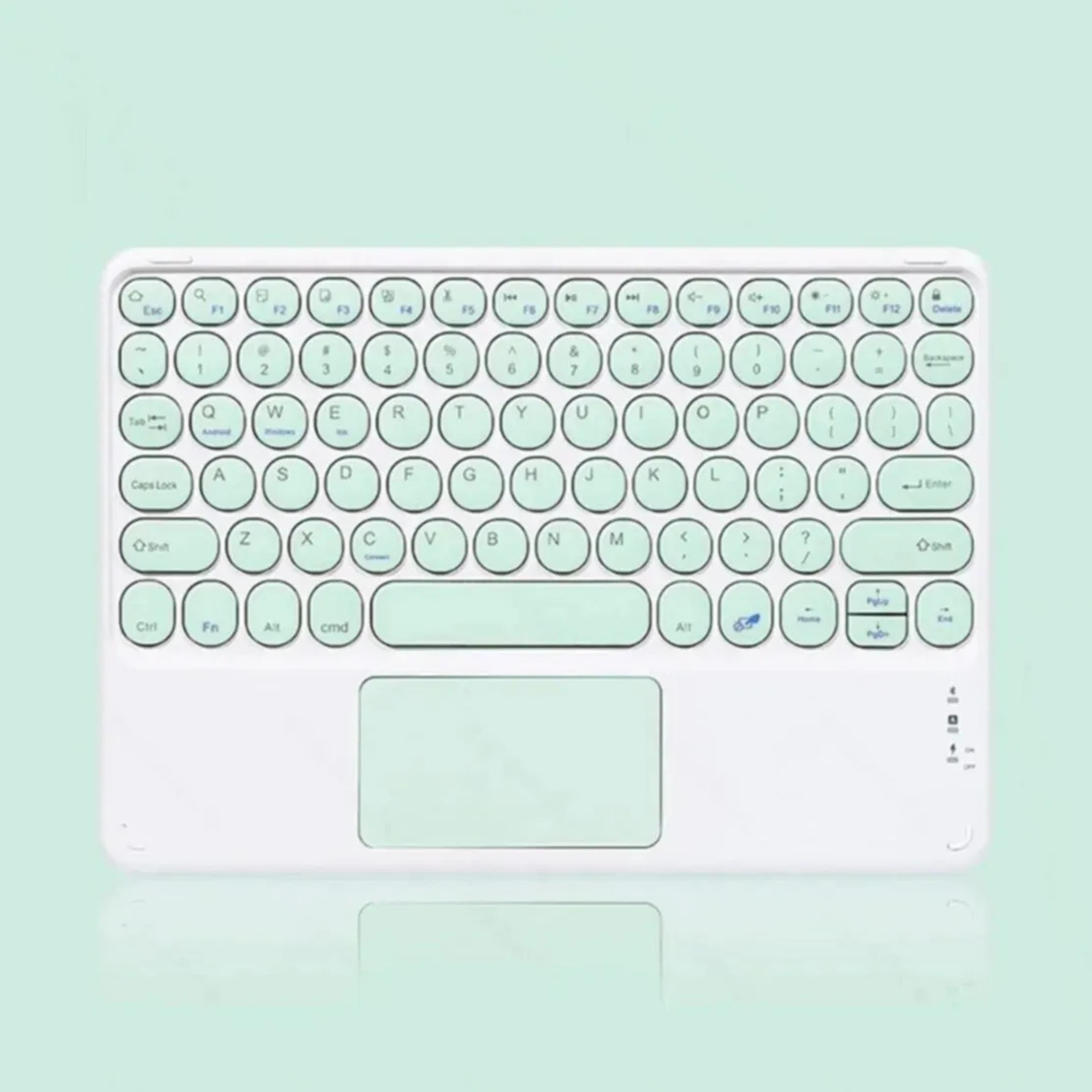 Mint Yeşil Yuvarlak Tuşlu Bluetooth Kablosuz Klavye