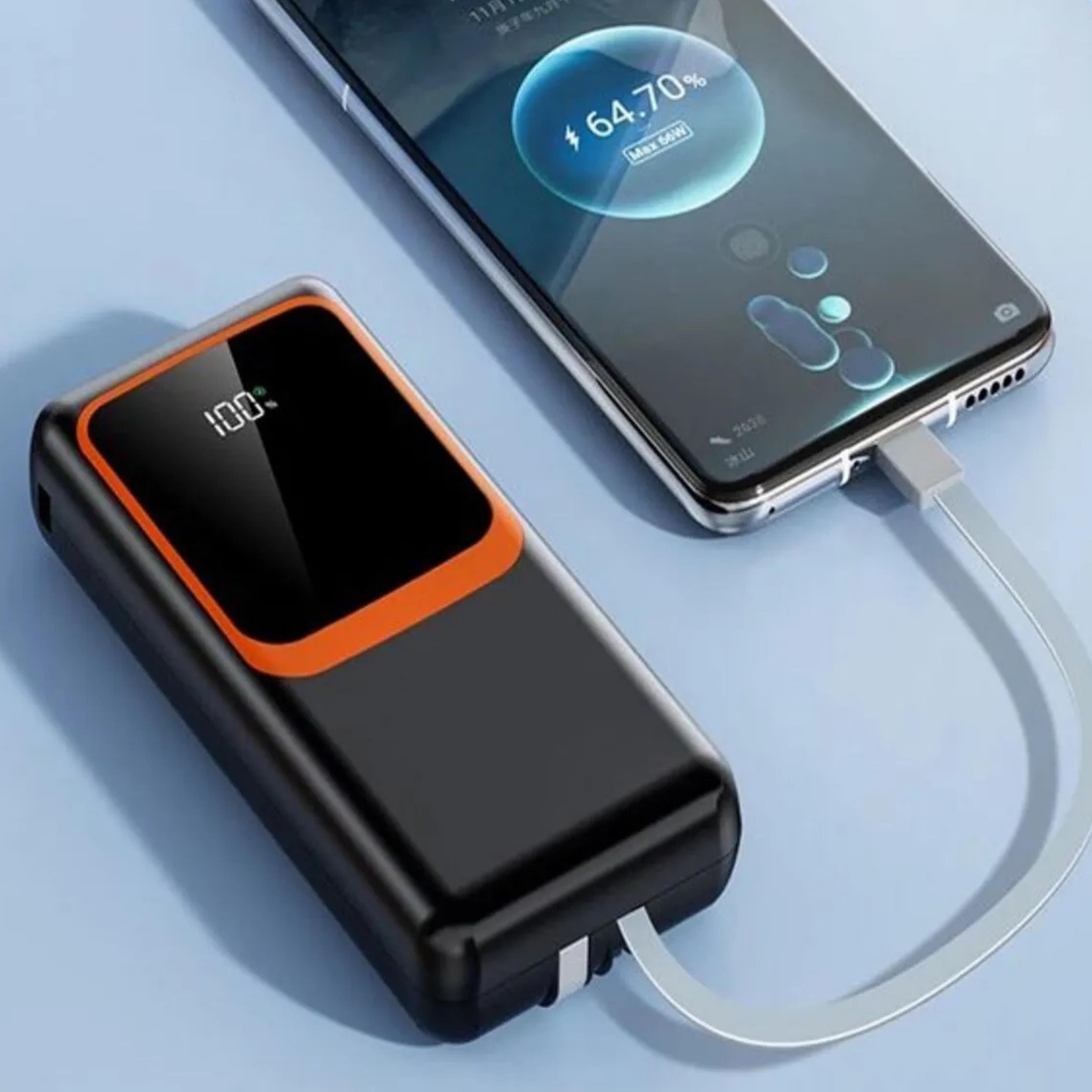 20.000 Mah 22.5W Hızlı Taşınabilir Çok Kablolu Dijital Göstergeli Powerbank