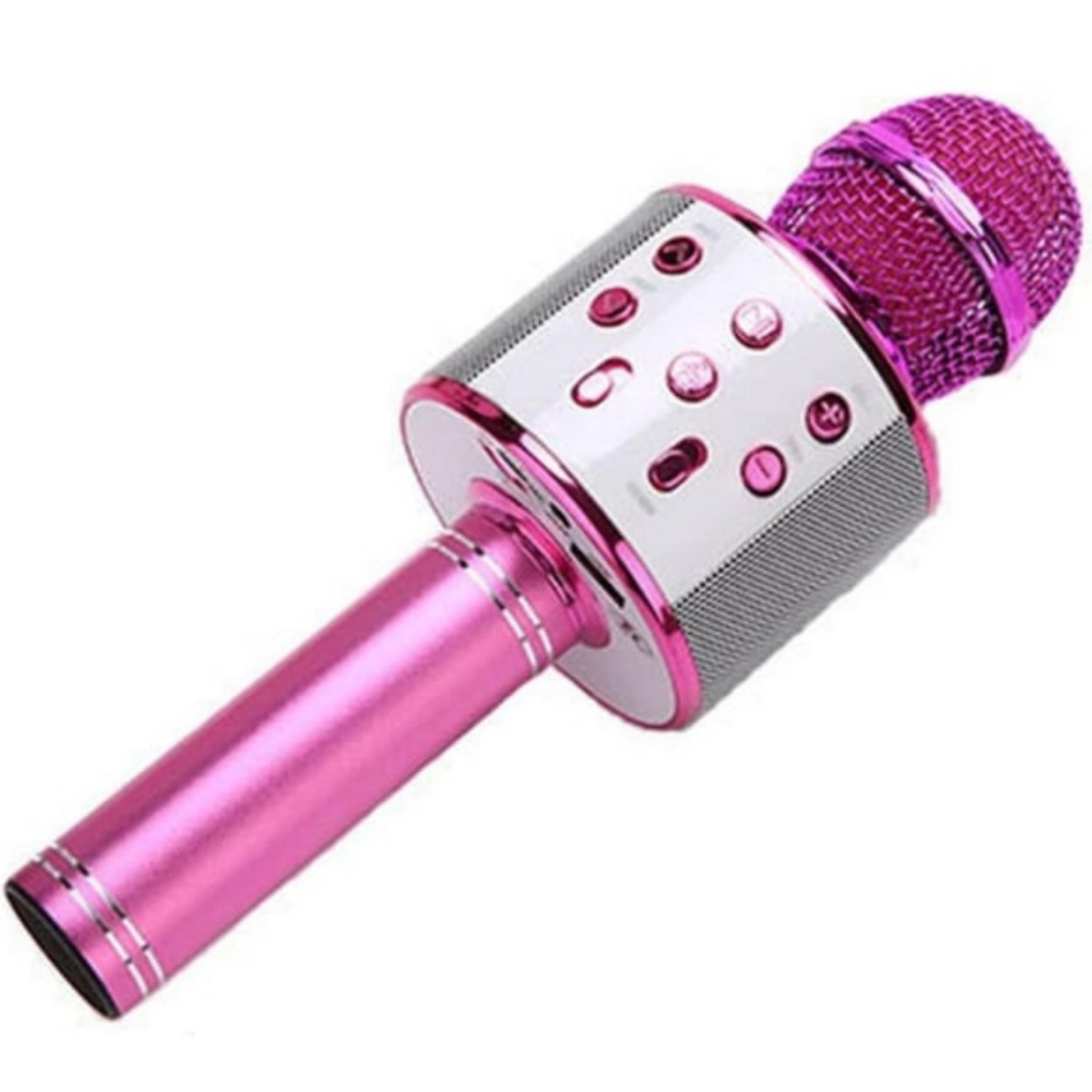 Pembe Bluetooth Bağlantılı Karaoke Mi̇krofon