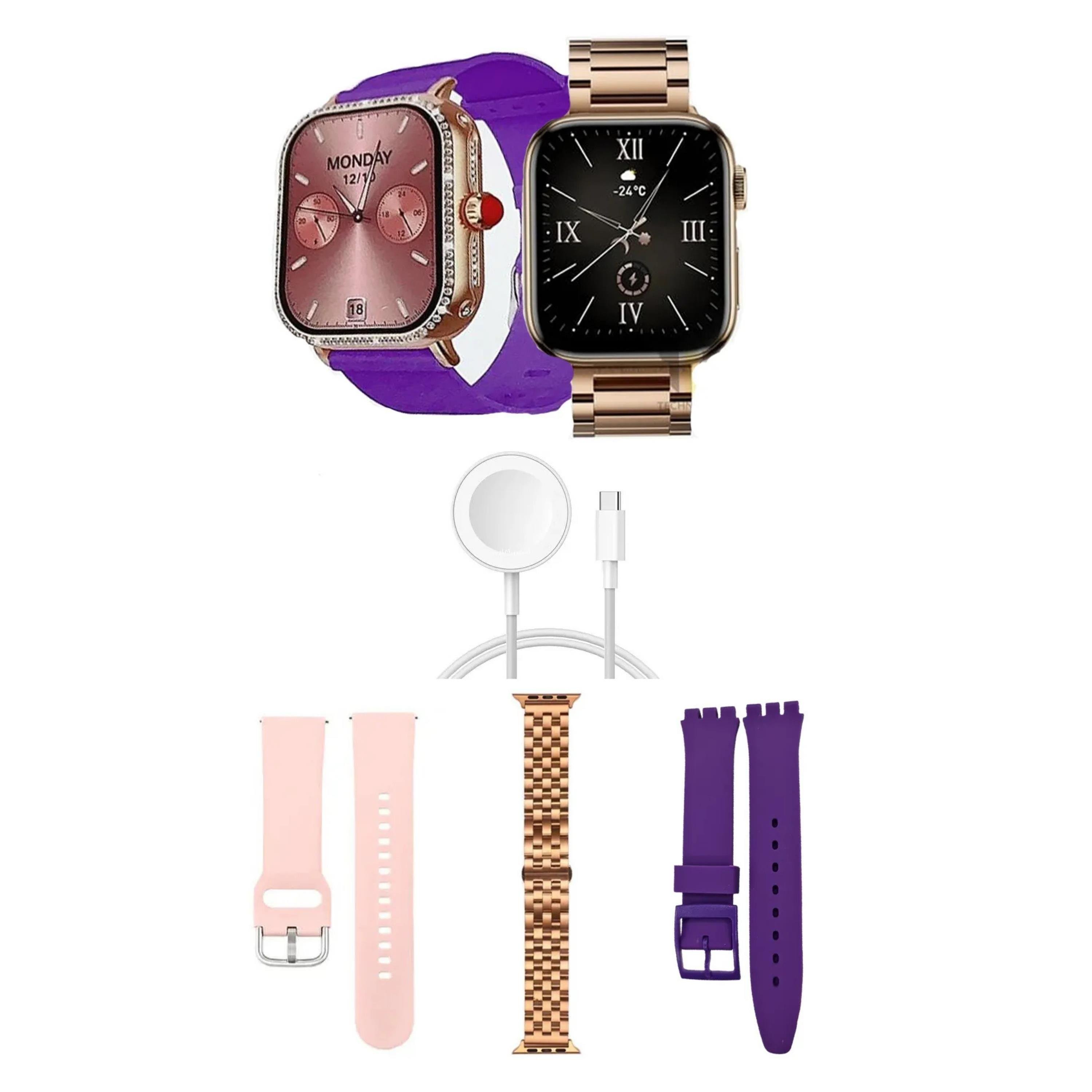 3 Kordonlu Kadın Akıllı Saat 38mm - G10 Mini