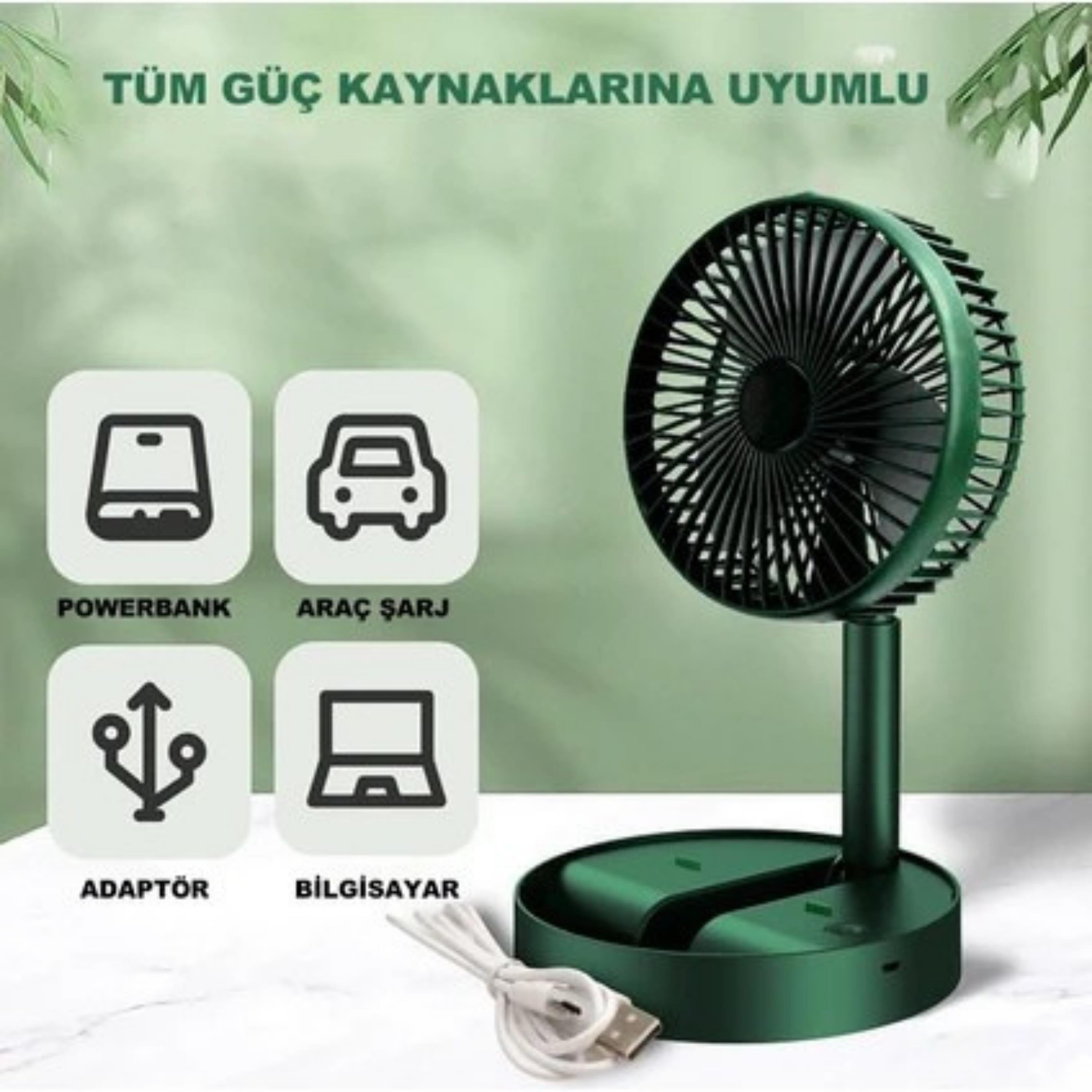 ZWR Usb Şarjlı Mini Soğutucu Masaüstü Katlanabilir Fan