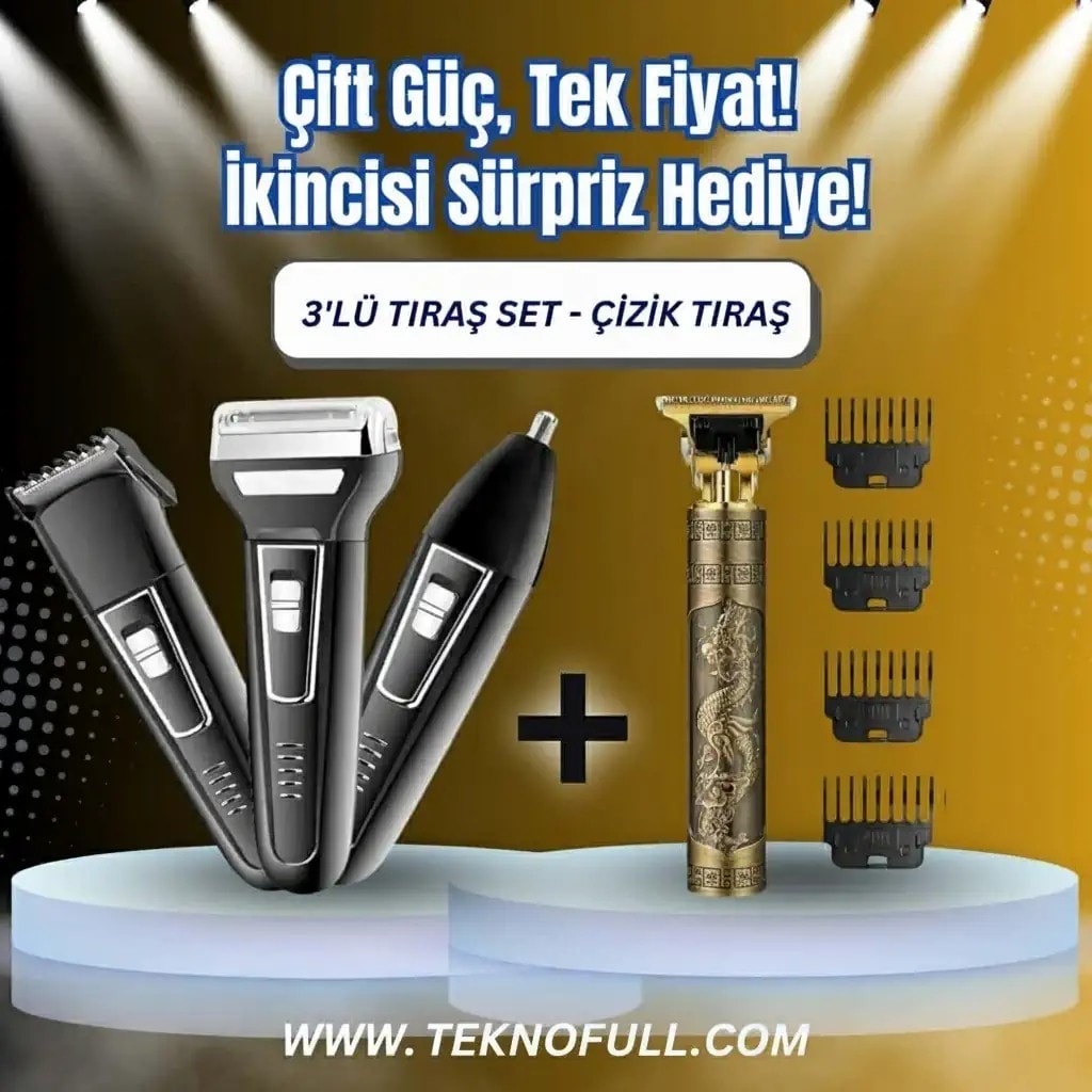 Insua 3In1 3 Başlıklı Tıraş Makinesi Seti & Çizik Tıraş Makinesi Seti