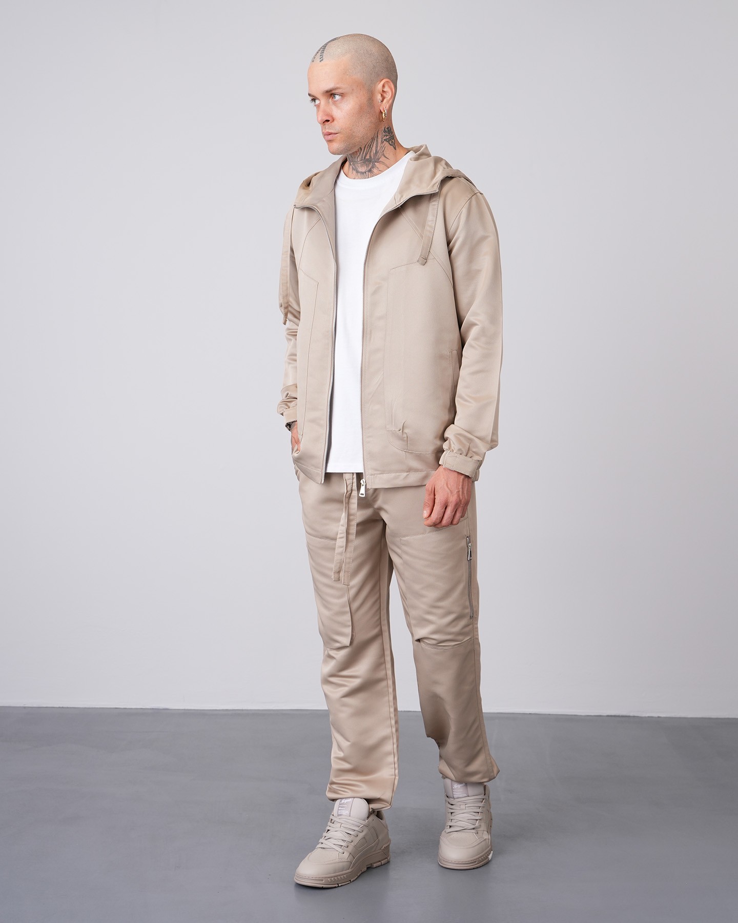 Regular Fit Hooded Jacket Trousers Set - Toprak