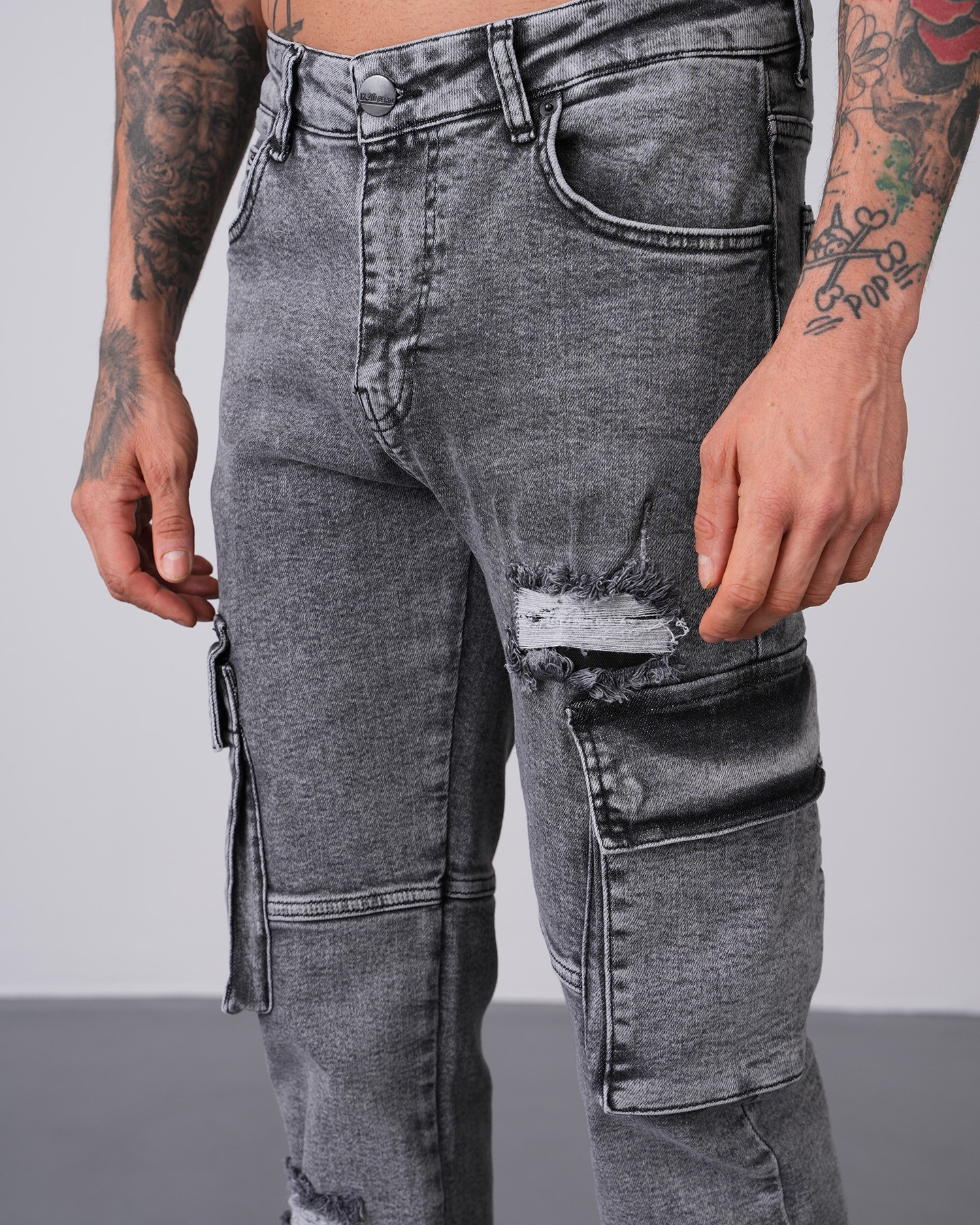 Regular Fit Flare Cargo Jean