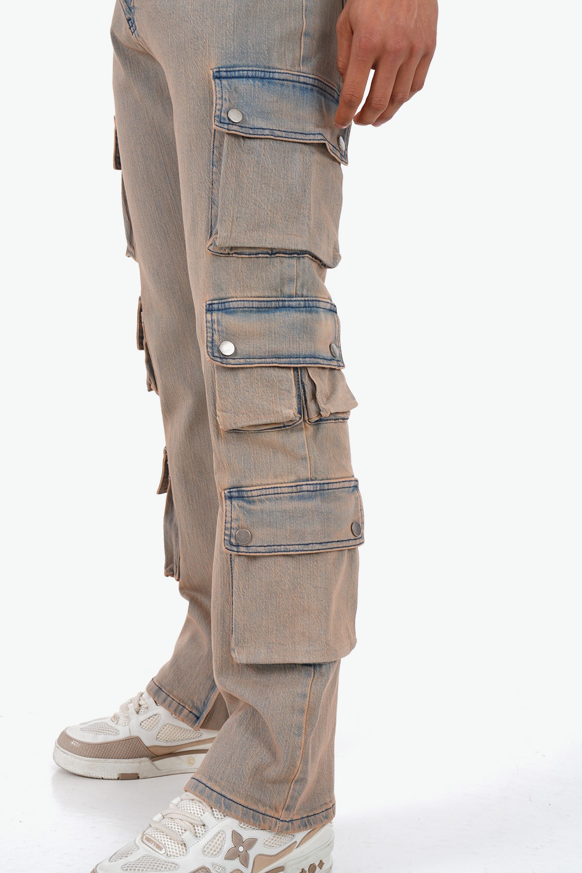 Regular Fit Zipped Cargo Jean