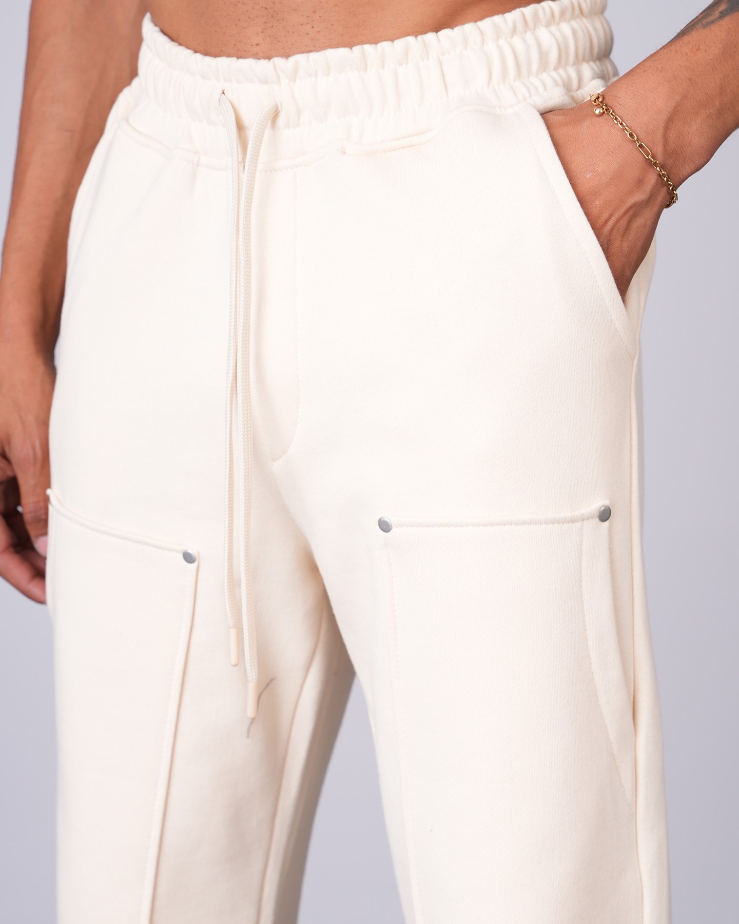 Regular Fit Fleece Trousers - Beige