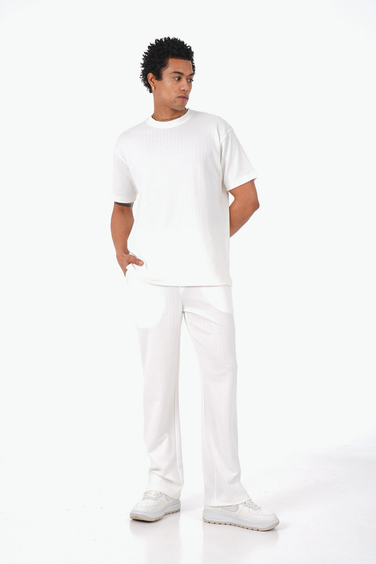 Fitil Desen Tişört Pantolon Dokuma Takım