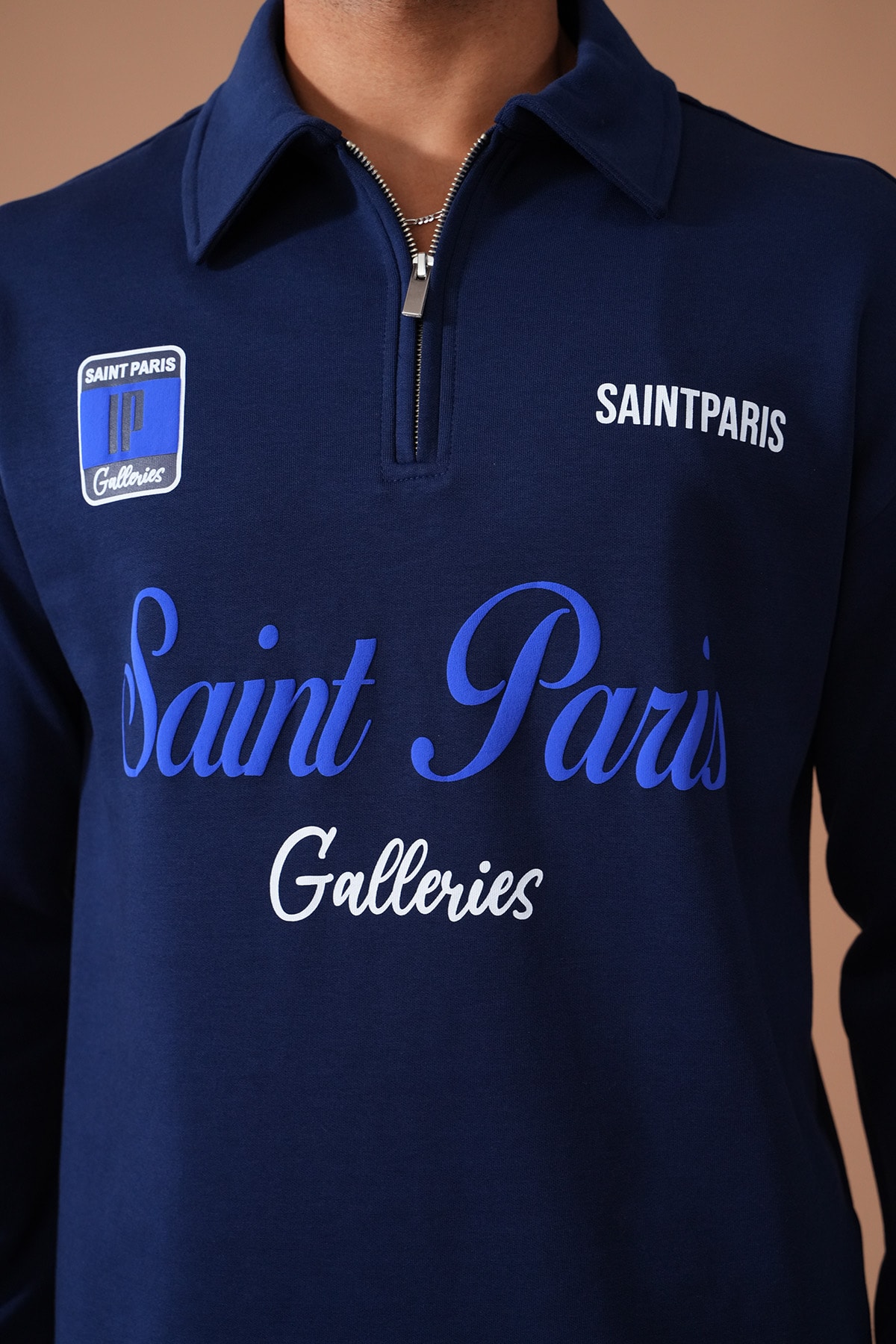 Saint Paris Yarım Fermuarlı Klasik Yaka Sweat