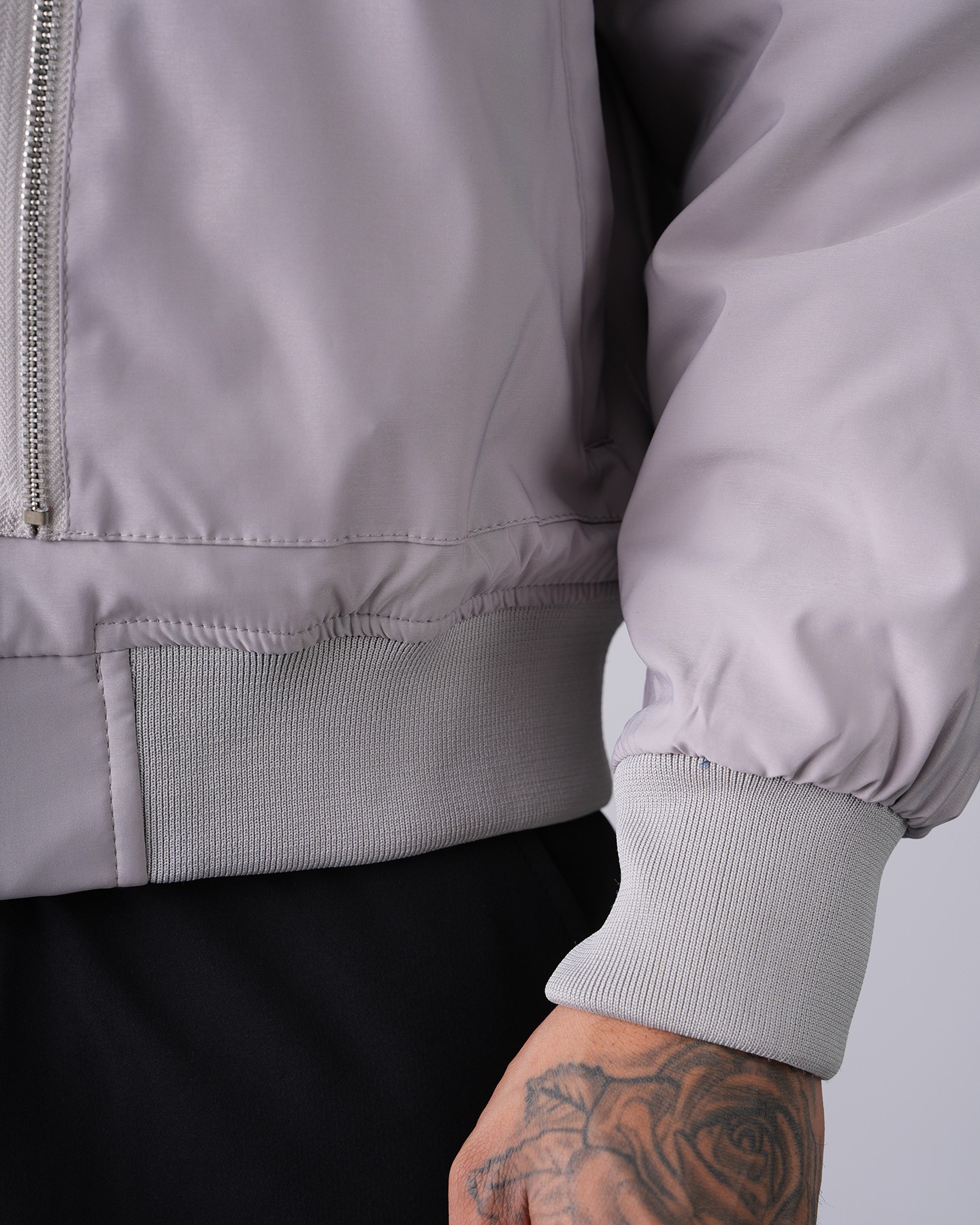 Regular Fit Bomber Coat - gray