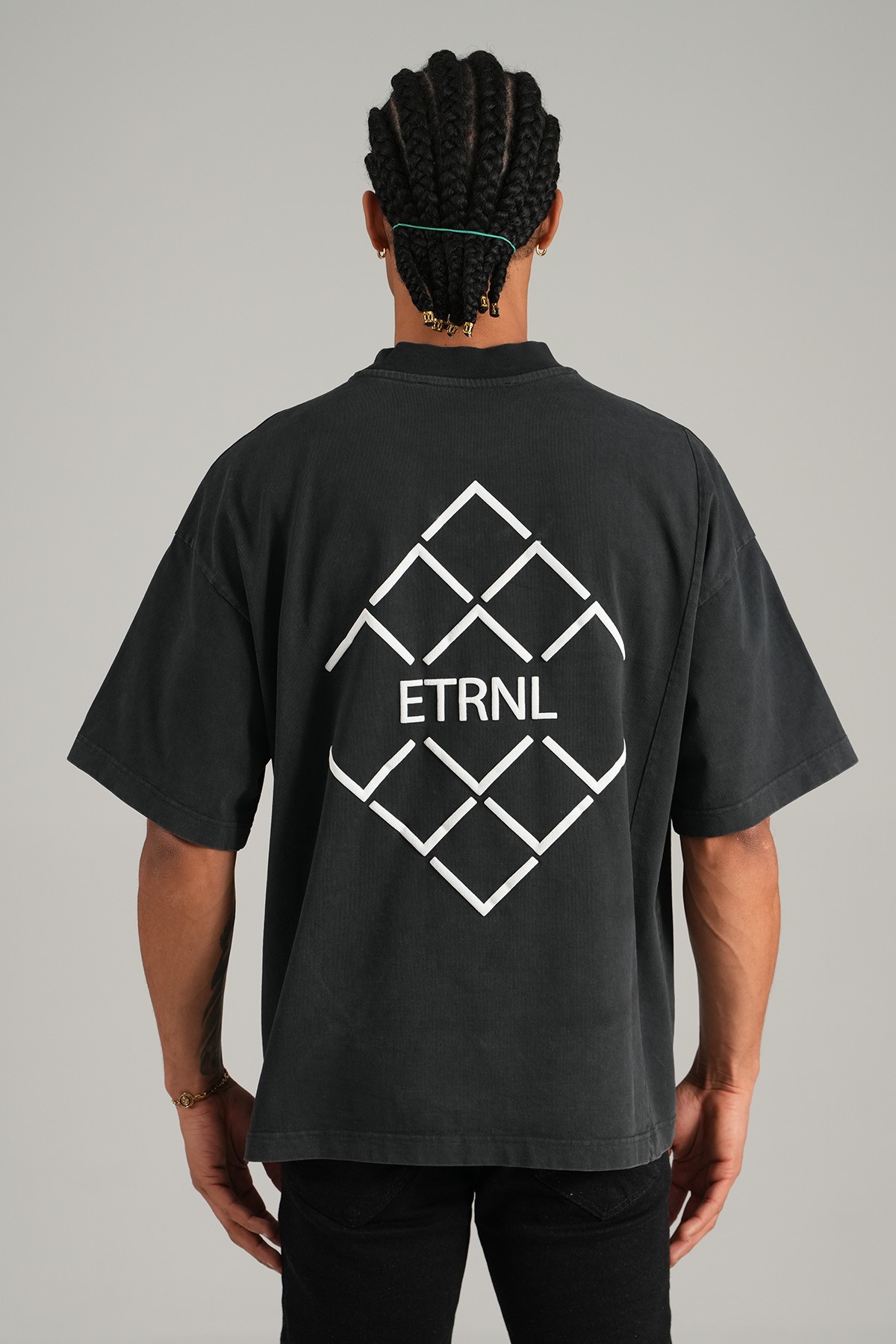 ETRNL Baskılı Oversize Tişört - anthracite