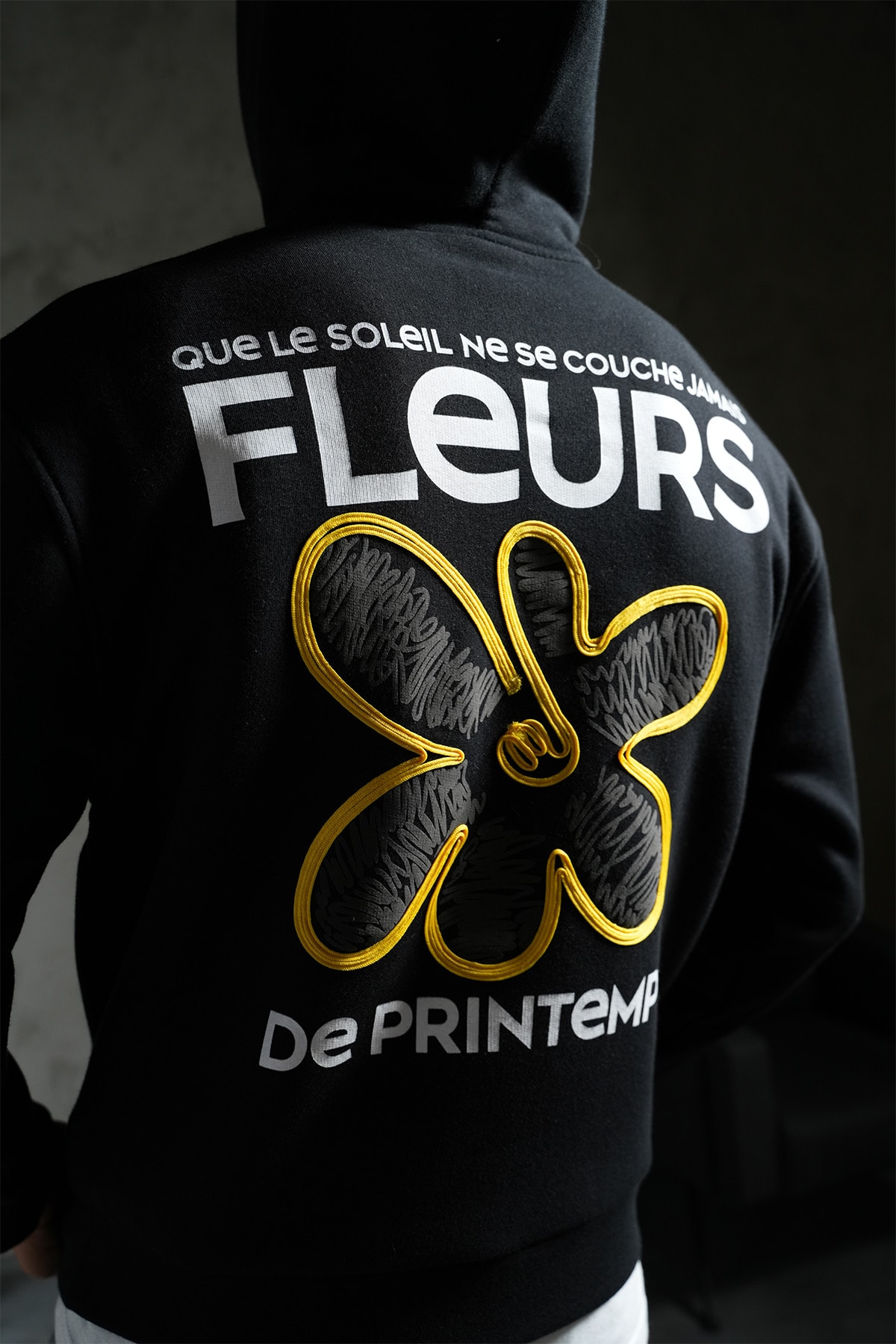 Fleurs Baskılı Kapüşonlu Sweatshirt