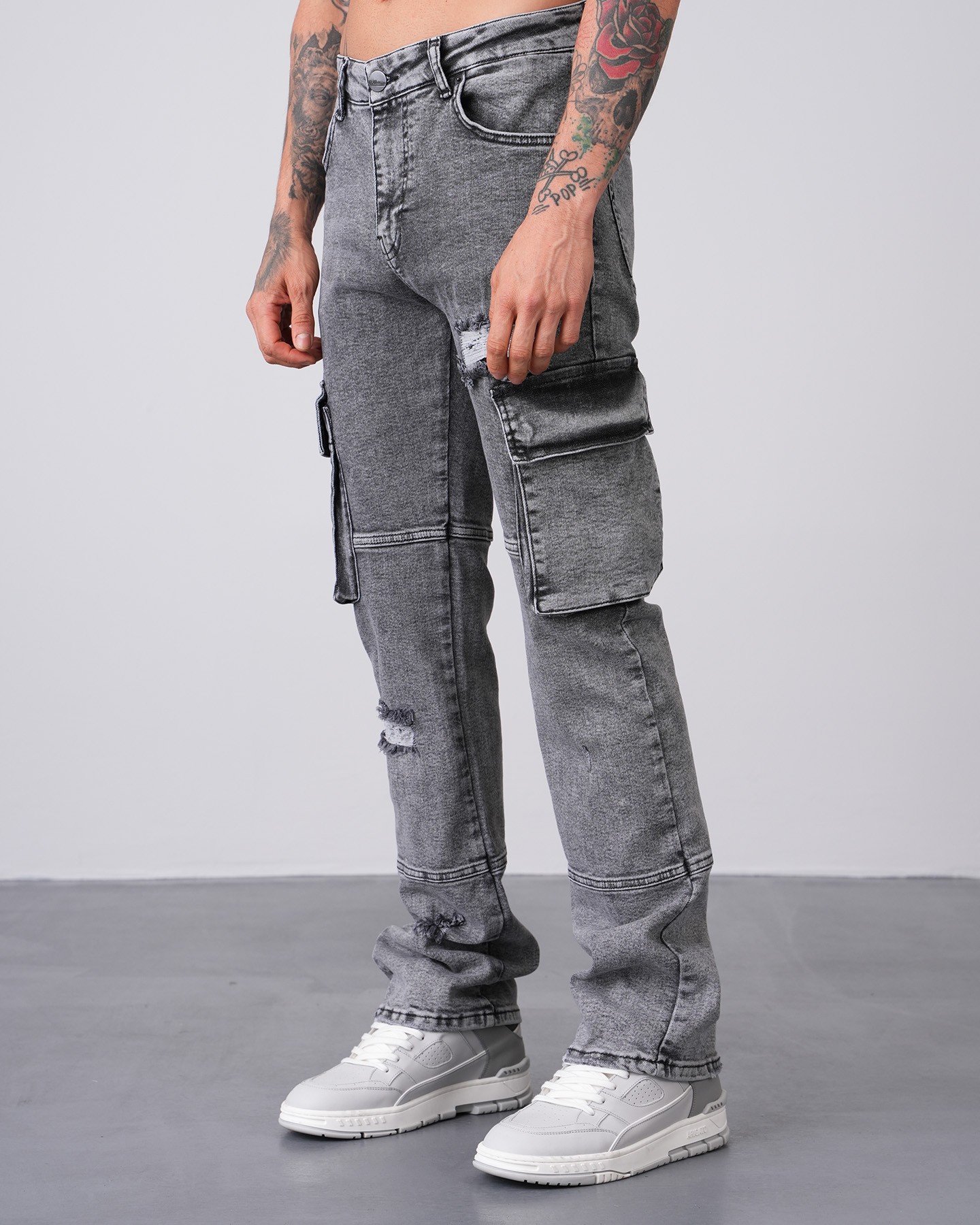 Regular Fit Flare Cargo Jean