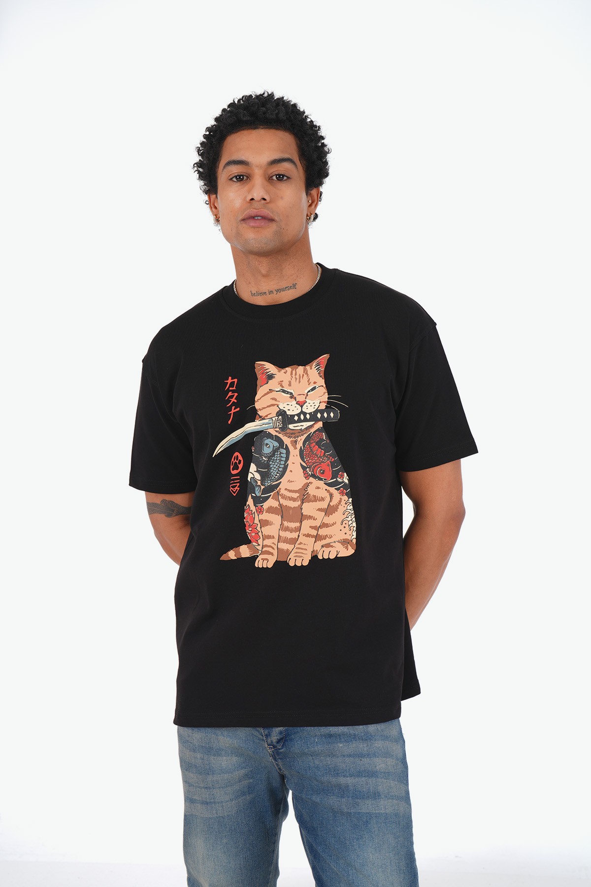 Samuray Kedi Tişört