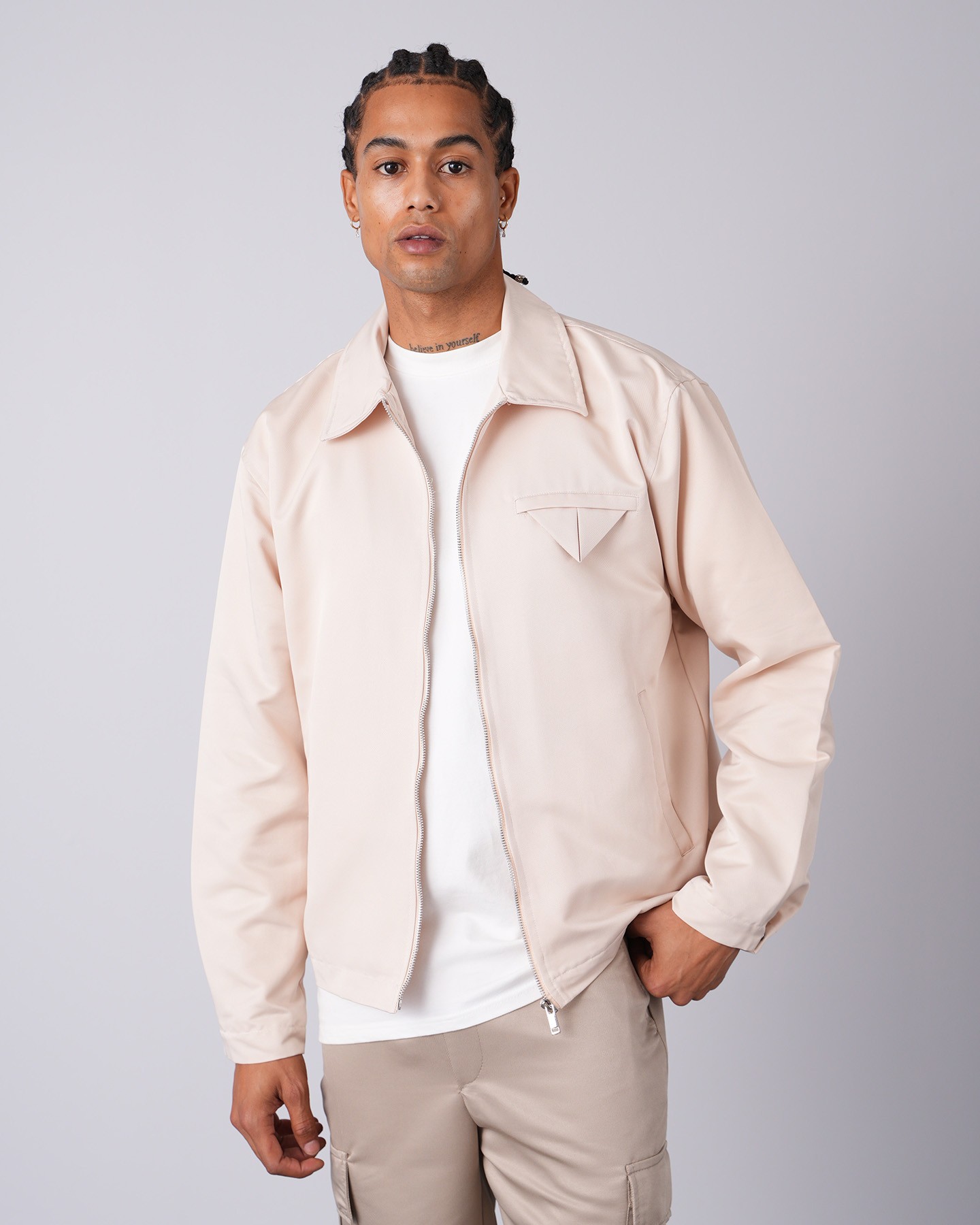 Lisbon Zipper Jacket - Beige