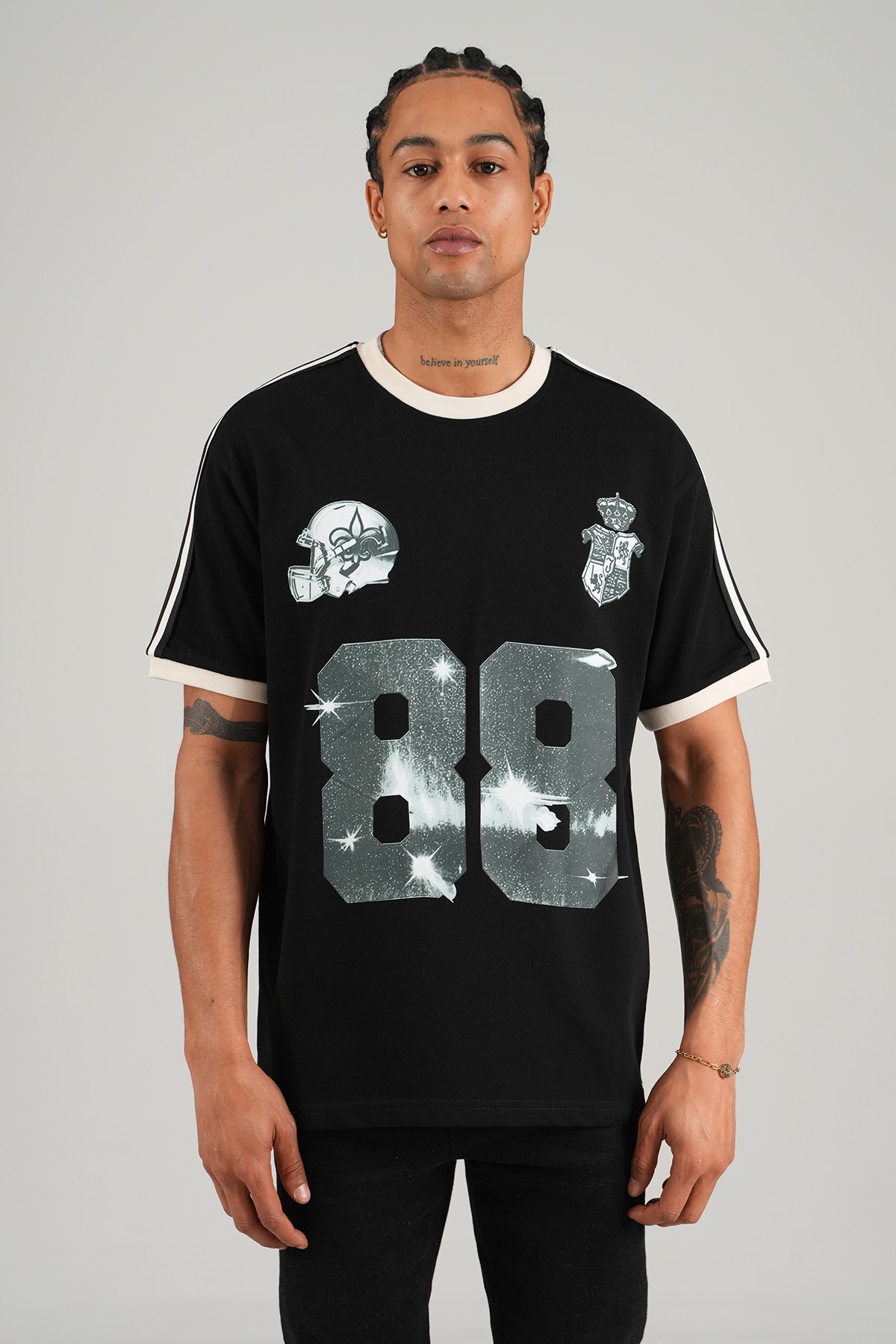 88 Baskılı Tişört - black