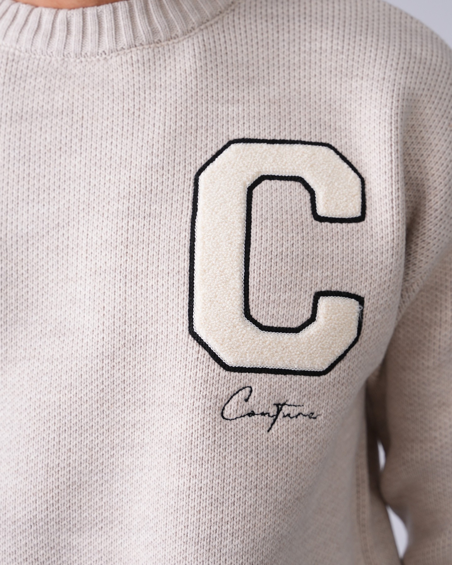 C Detailed Knitwear Sweater - Beige