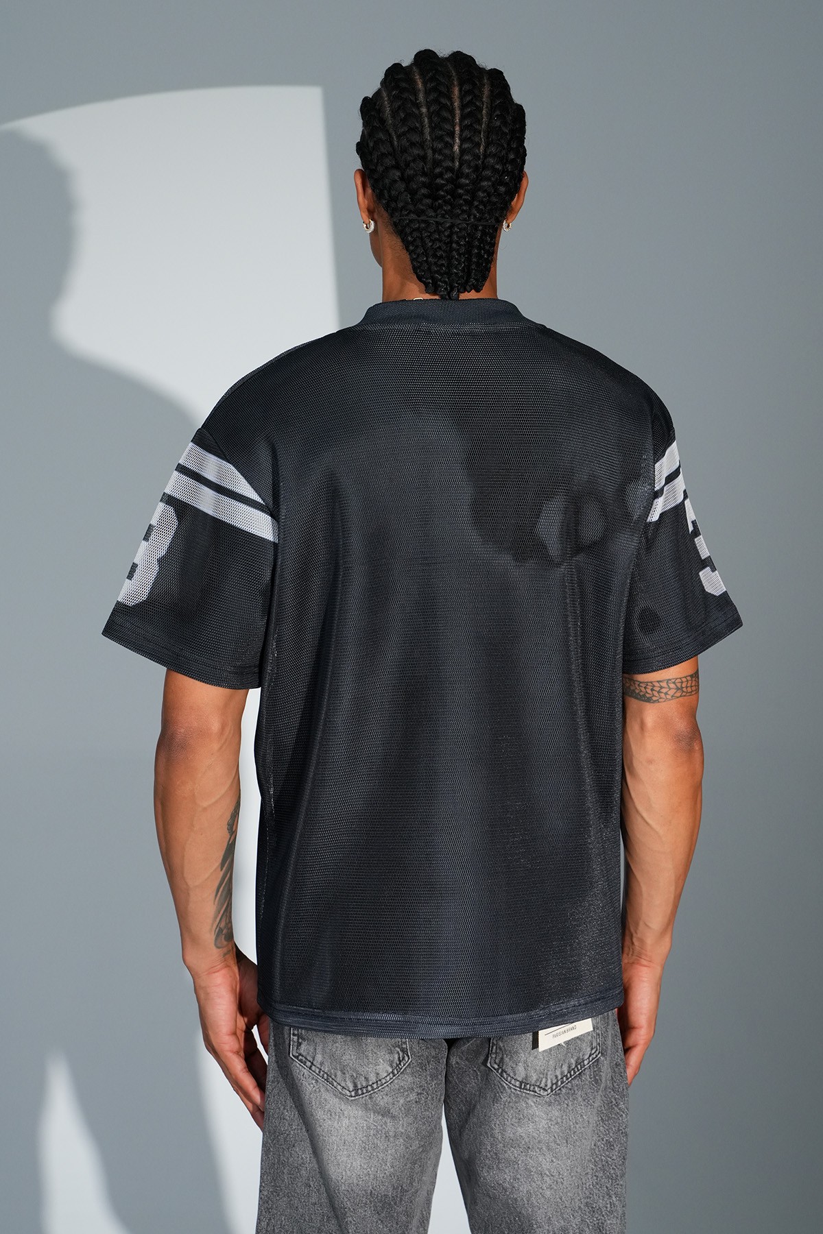 Baskılı V Yaka Oversize Tişört