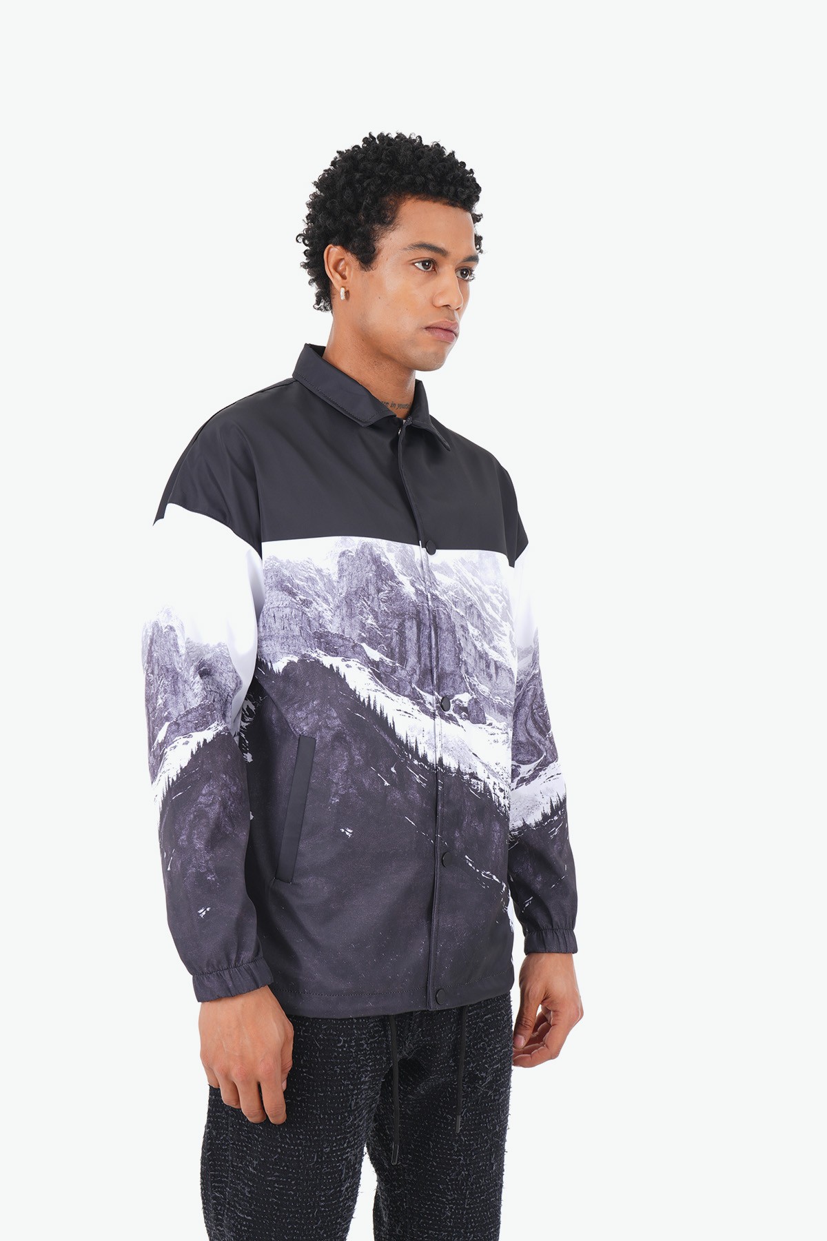 Mountain Pattern College Jacket