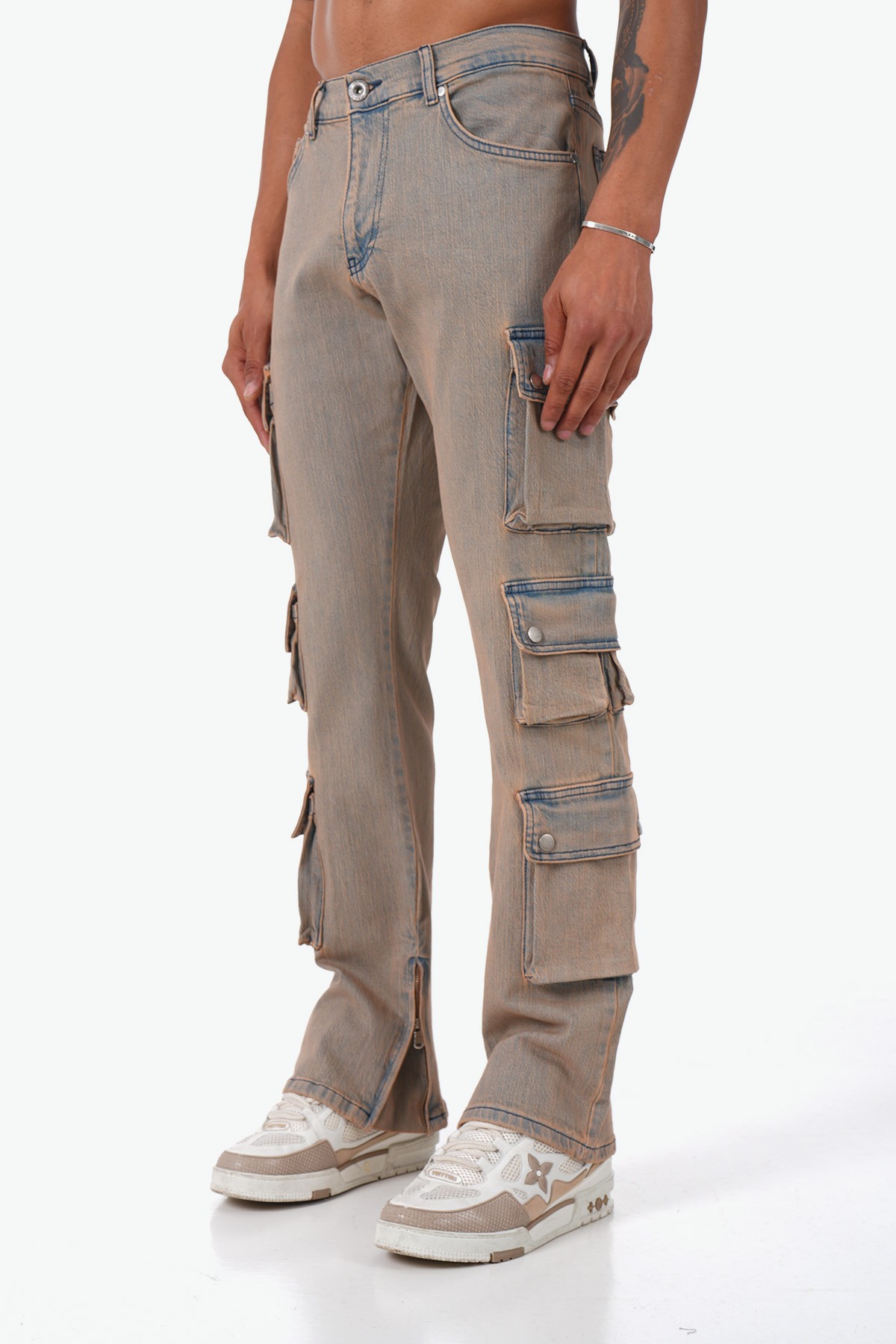 Regular Fit Zipped Cargo Jean