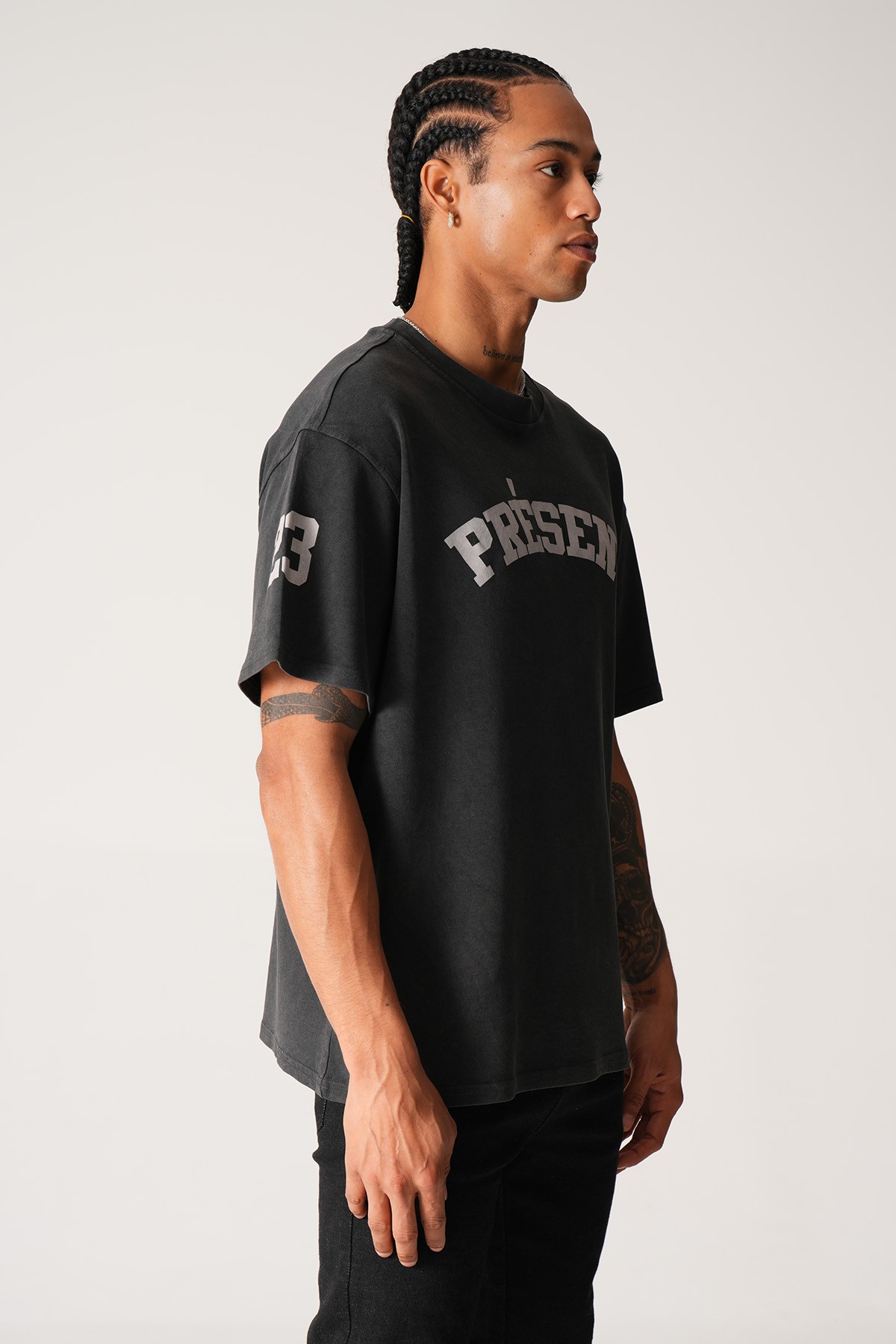 Present Baskılı Oversize Tişört