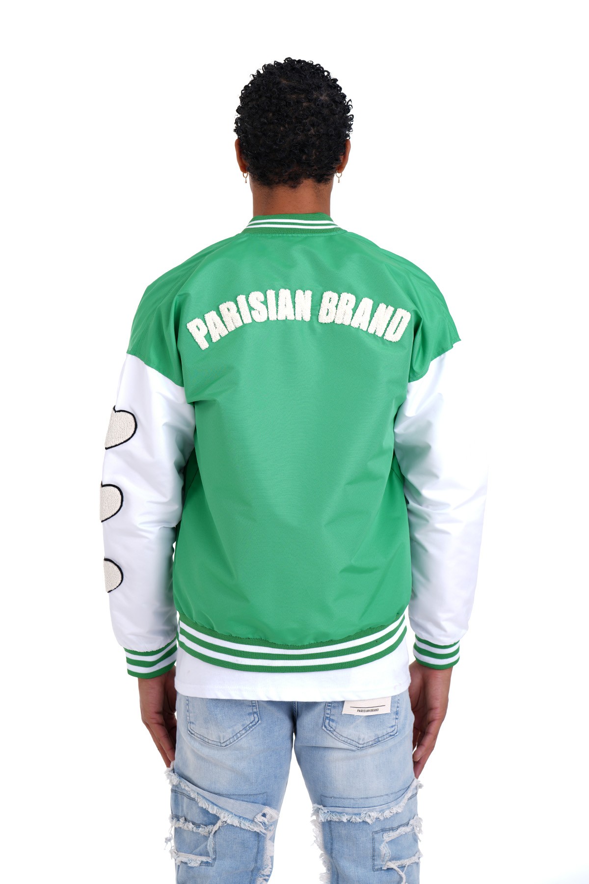 H Detailed College Jacket - green