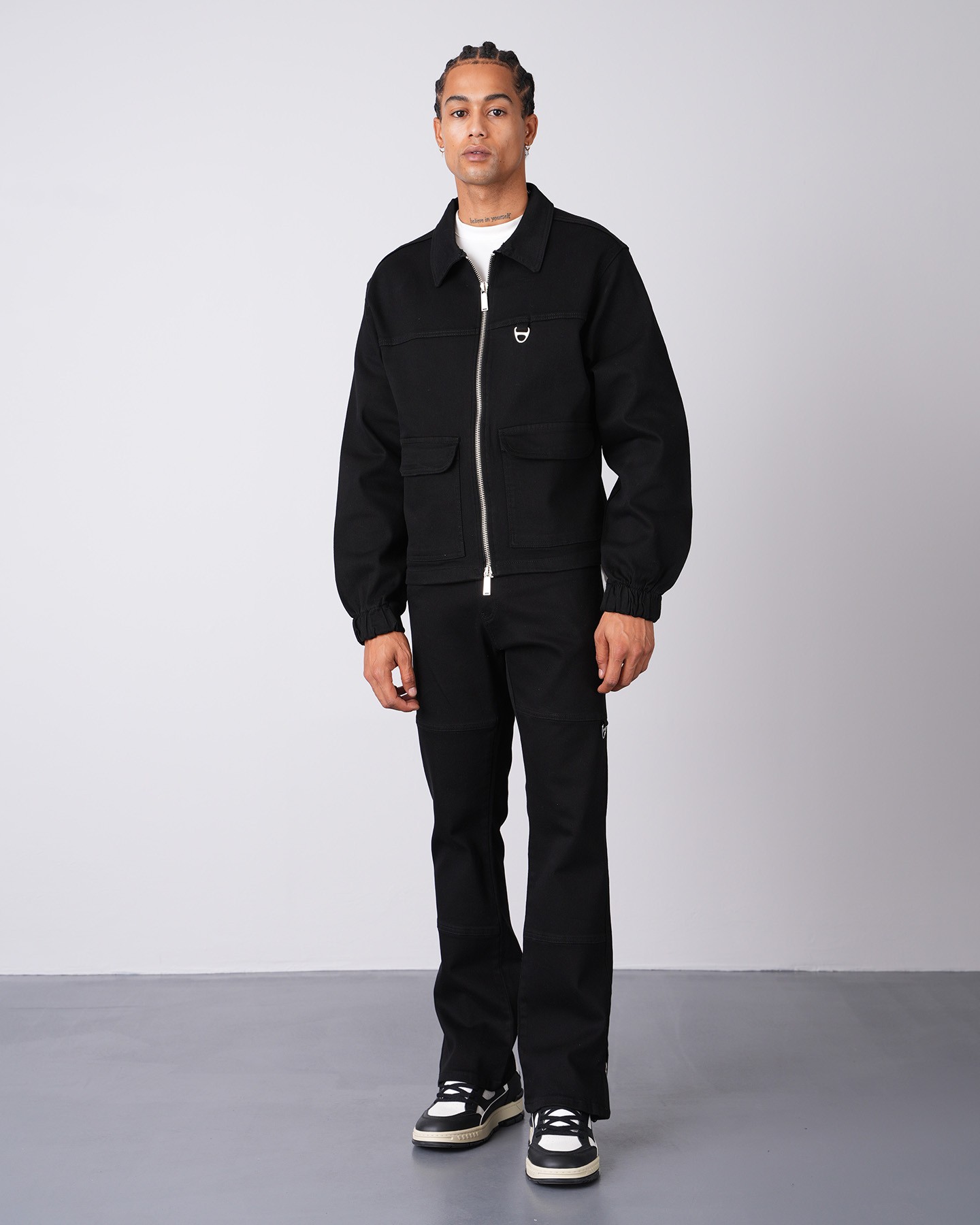 Regular Fit Jacket Trousers Set - black