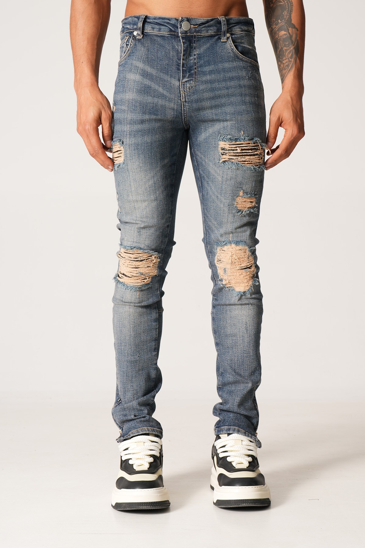 Slim Fit Zipped Kot Pantolon