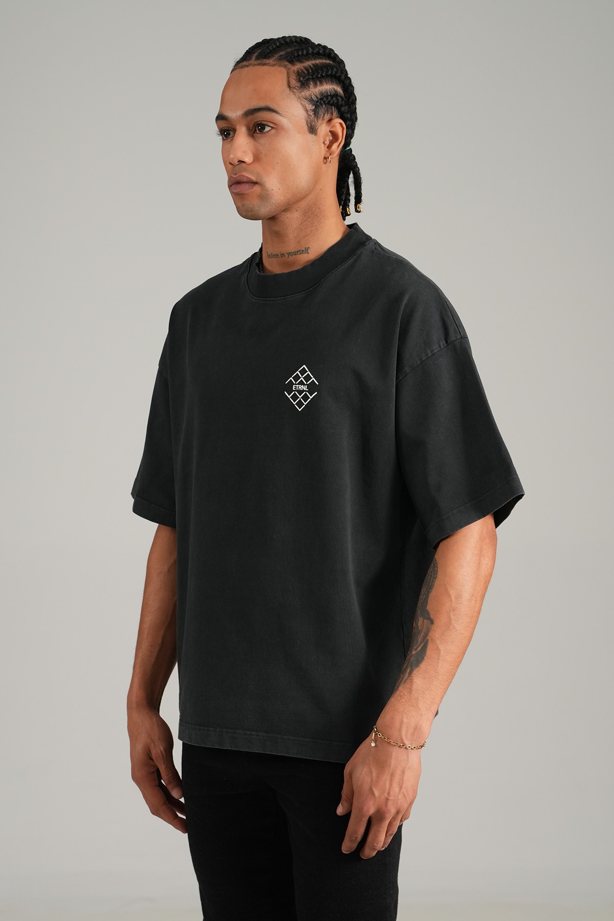 ETRNL Baskılı Oversize Tişört - anthracite