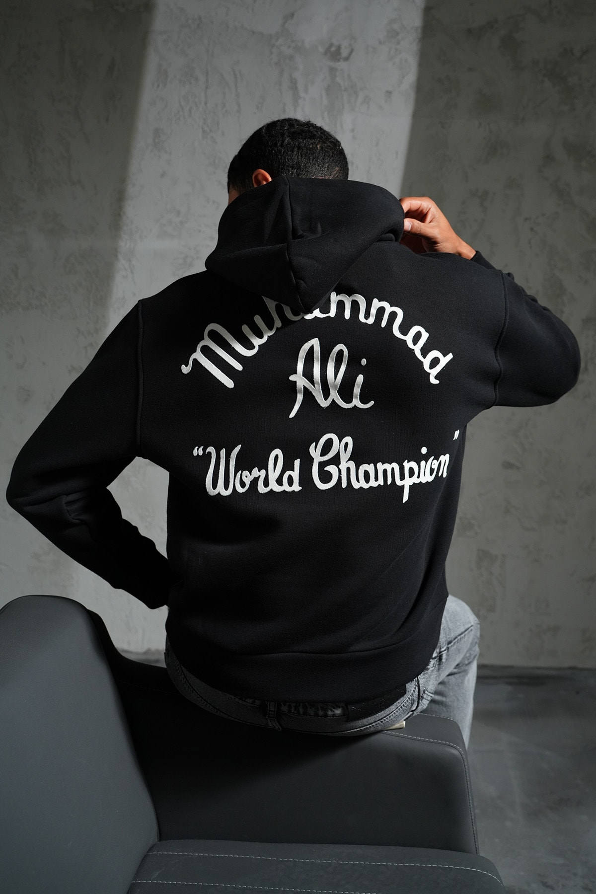 Muhammed Ali Kapüşonlu Sweatshirt - Siyah