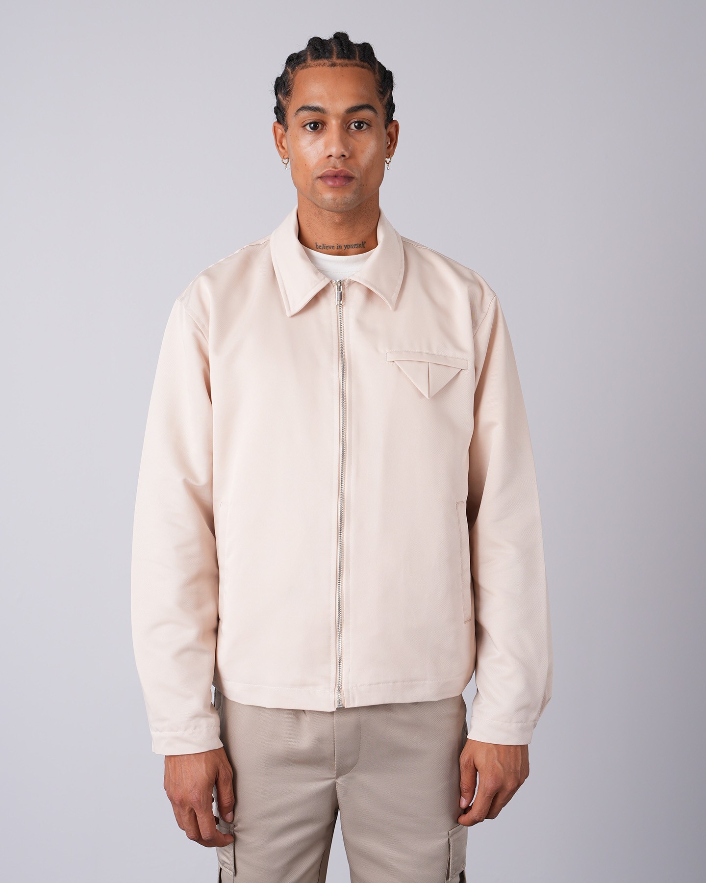 Lisbon Zipper Jacket - Beige