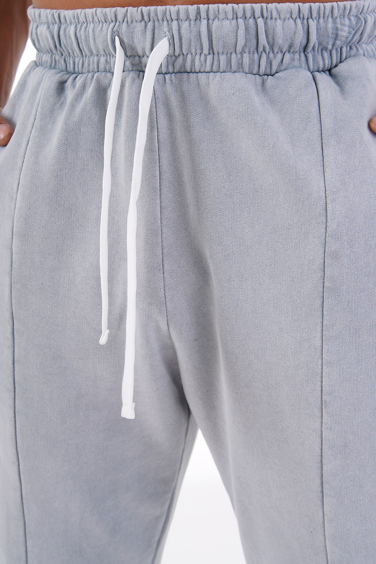 Trousers with Snap Detail on Legs - gray