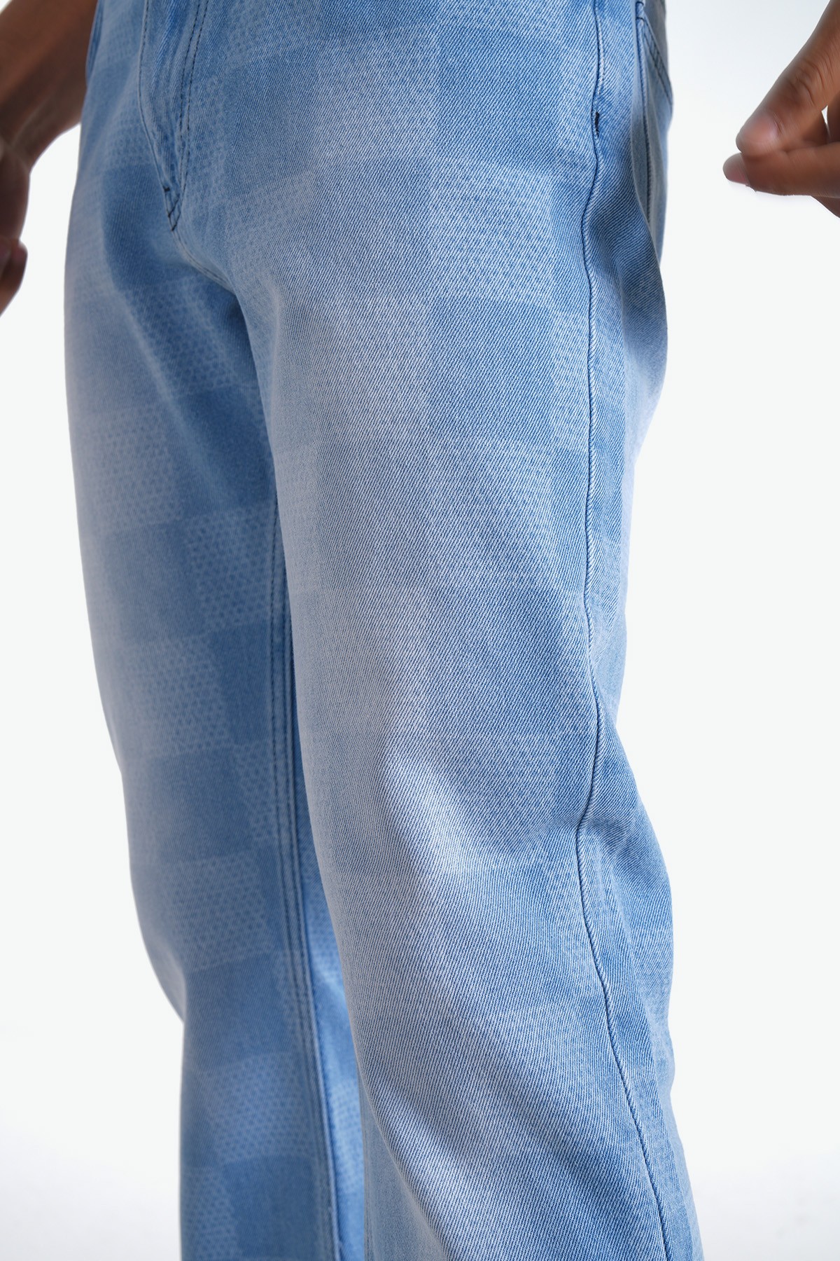 Square Pattern Straight Fit Jean