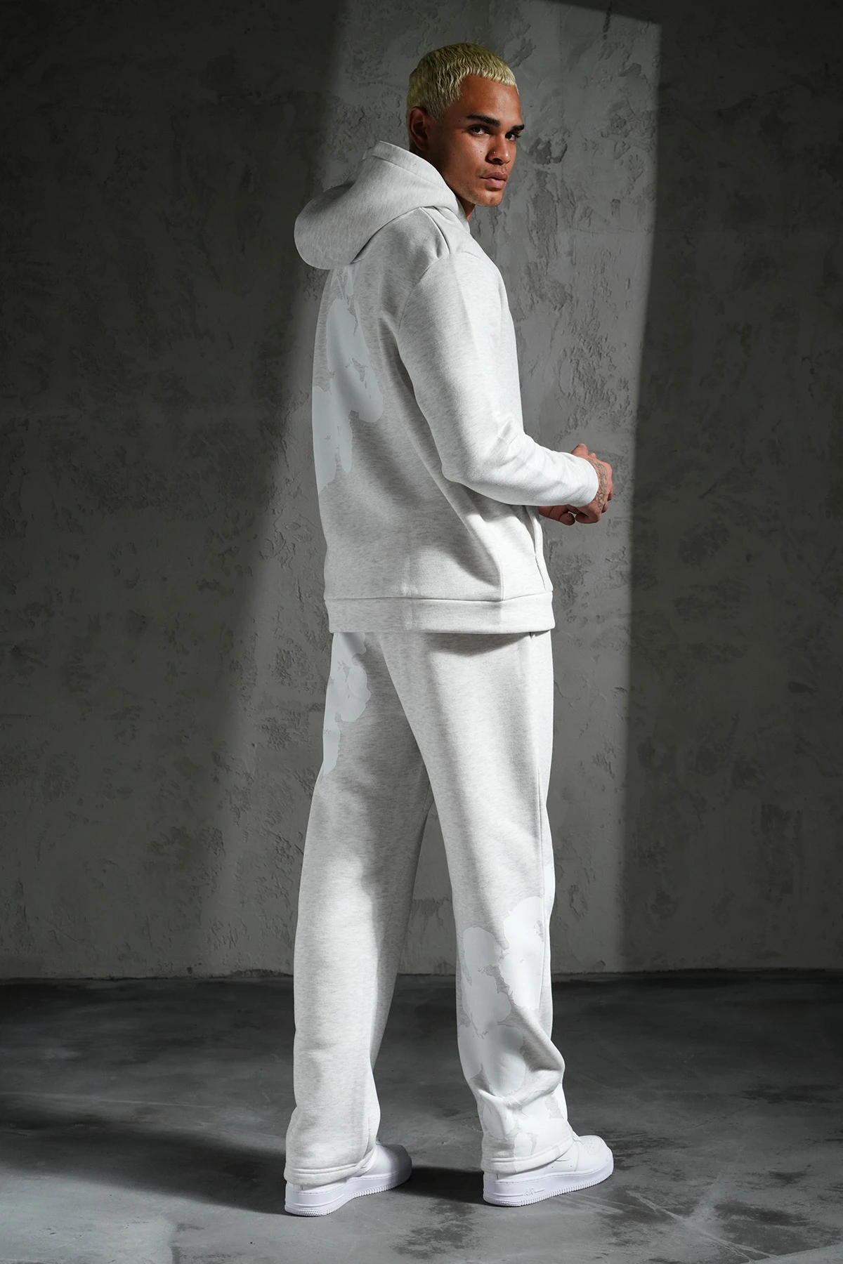 Çiçek Desen Kapüşonlu Eşofman Takım