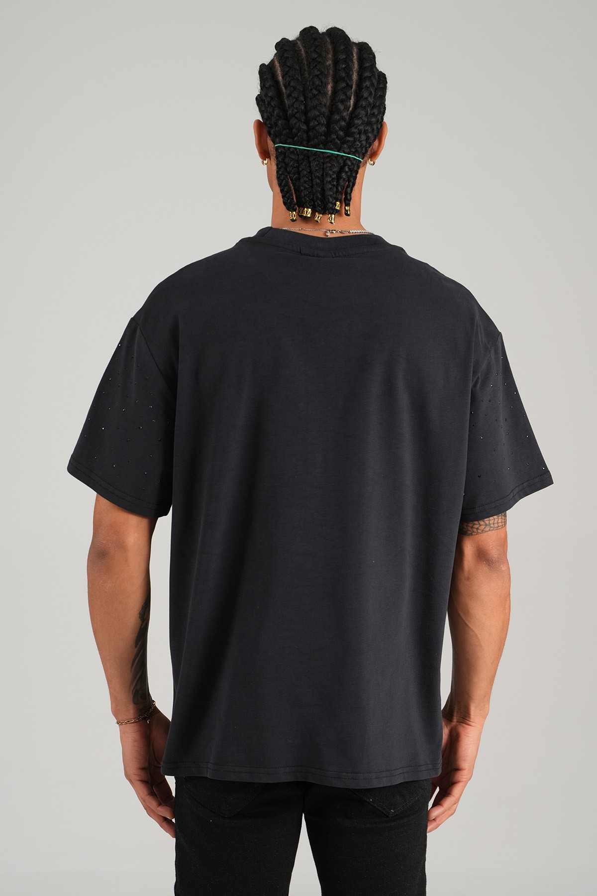 Taş işlemeli Oversize Tişört