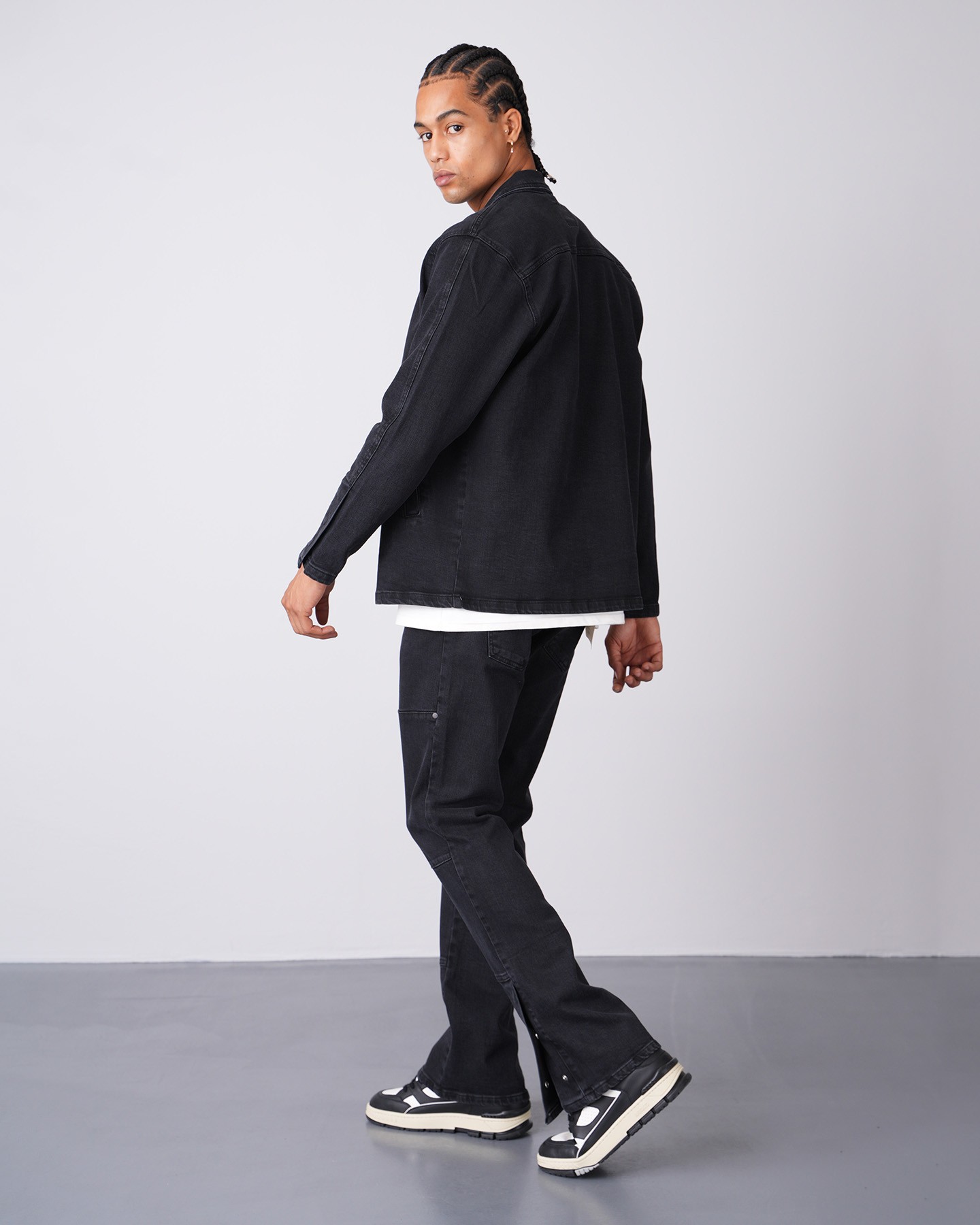 Regular Fit Jacket Trousers Set - black