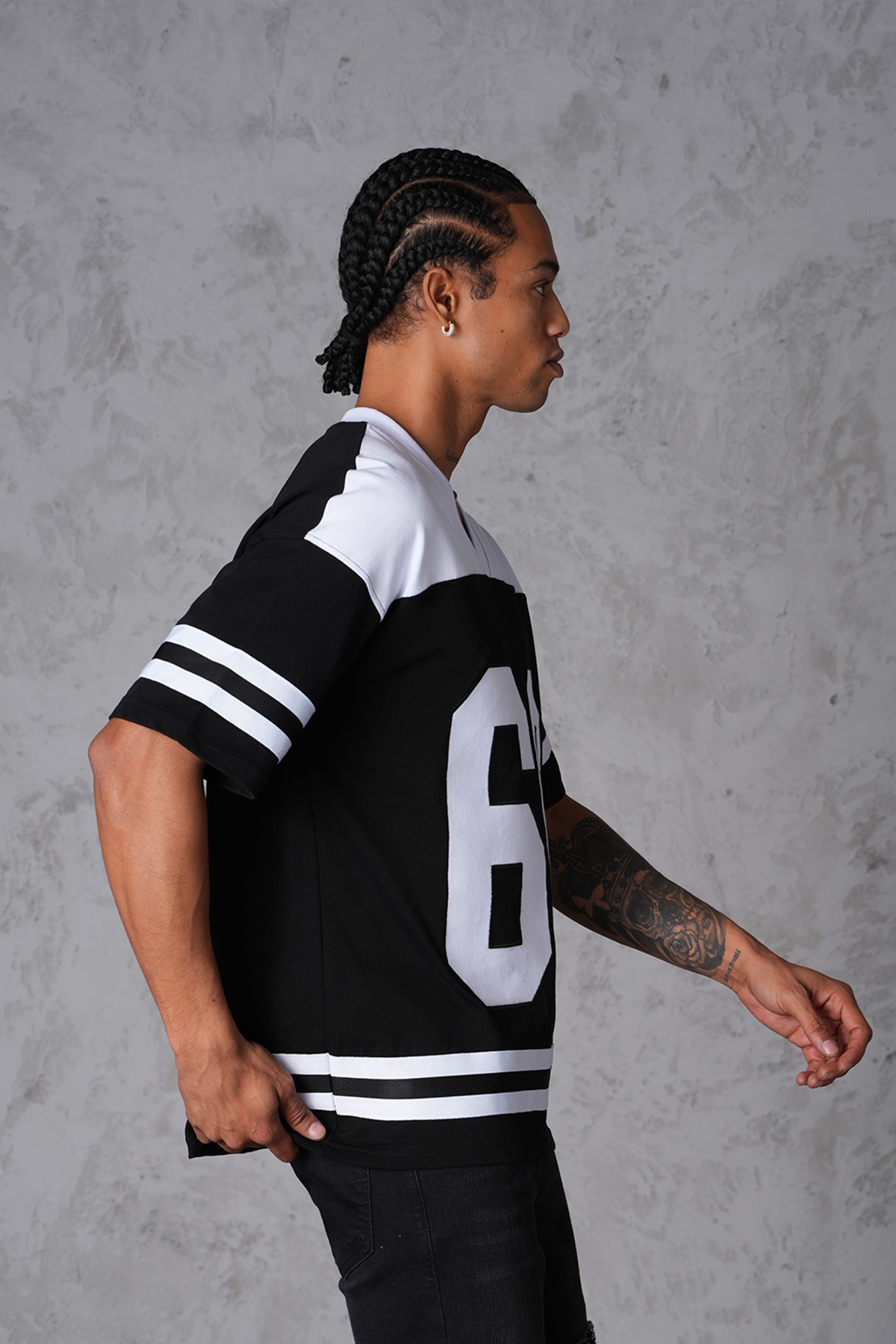 66 Baskılı Oversize Tişört
