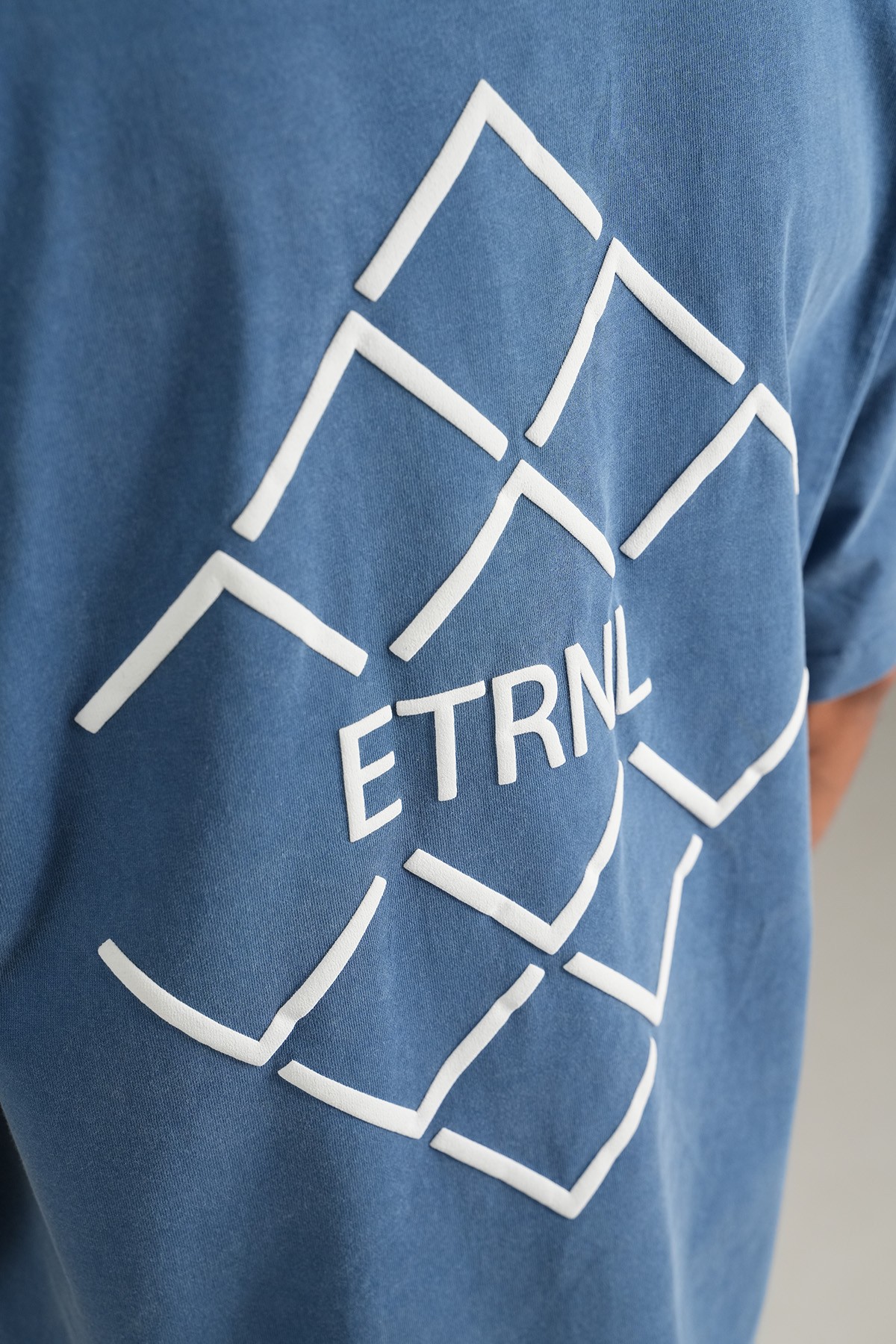 ETRNL Baskılı Oversize Tişört - Lacivert