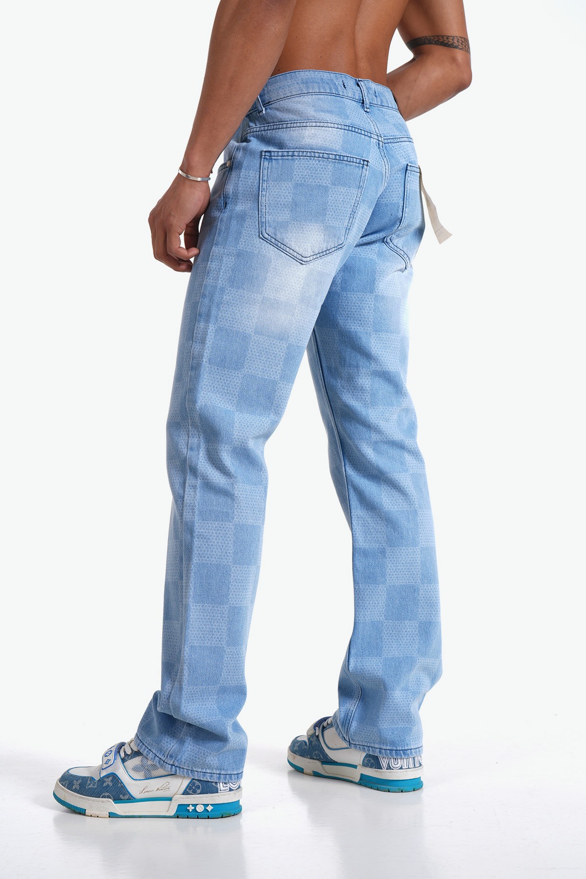 Square Pattern Straight Fit Jean