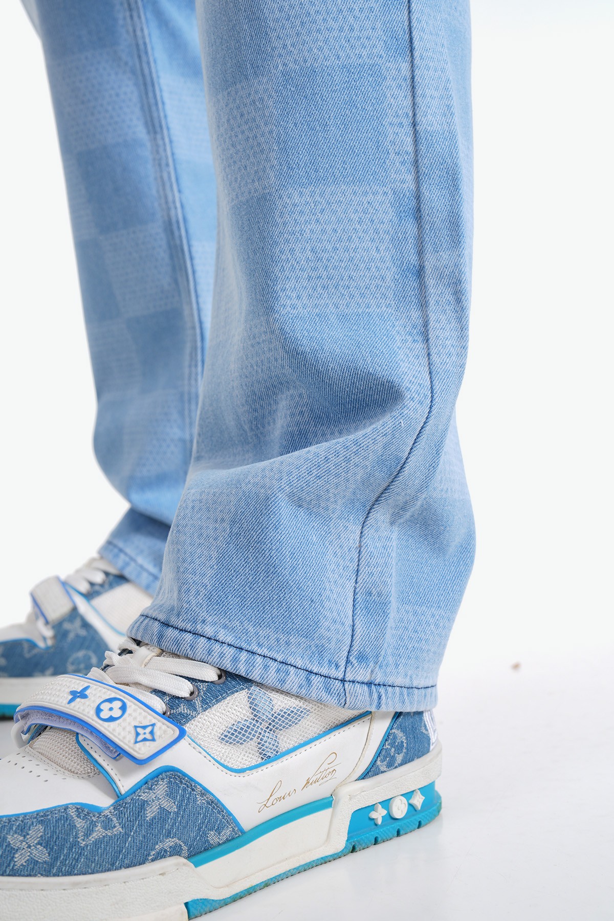 Square Pattern Straight Fit Jean