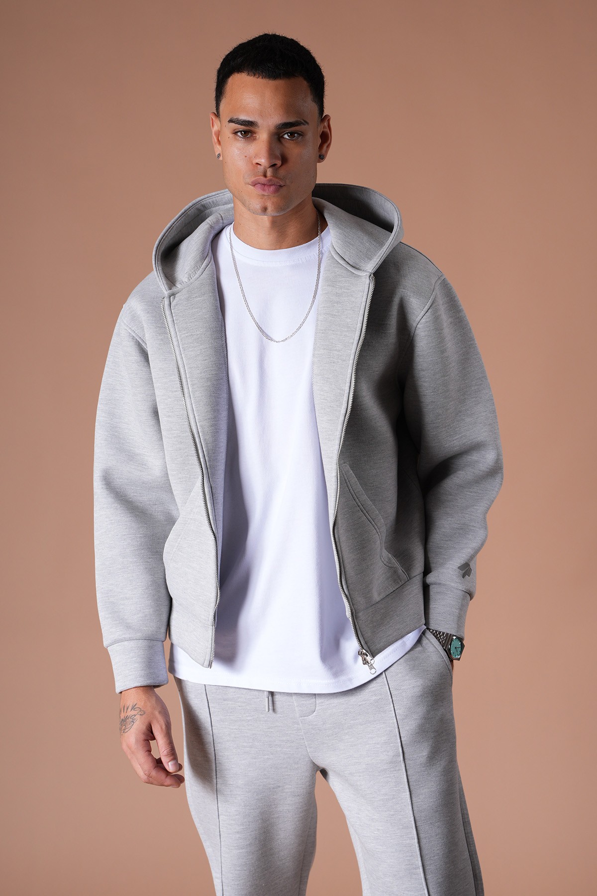 Fermuarlı Sweat Pantolon İkili Takım