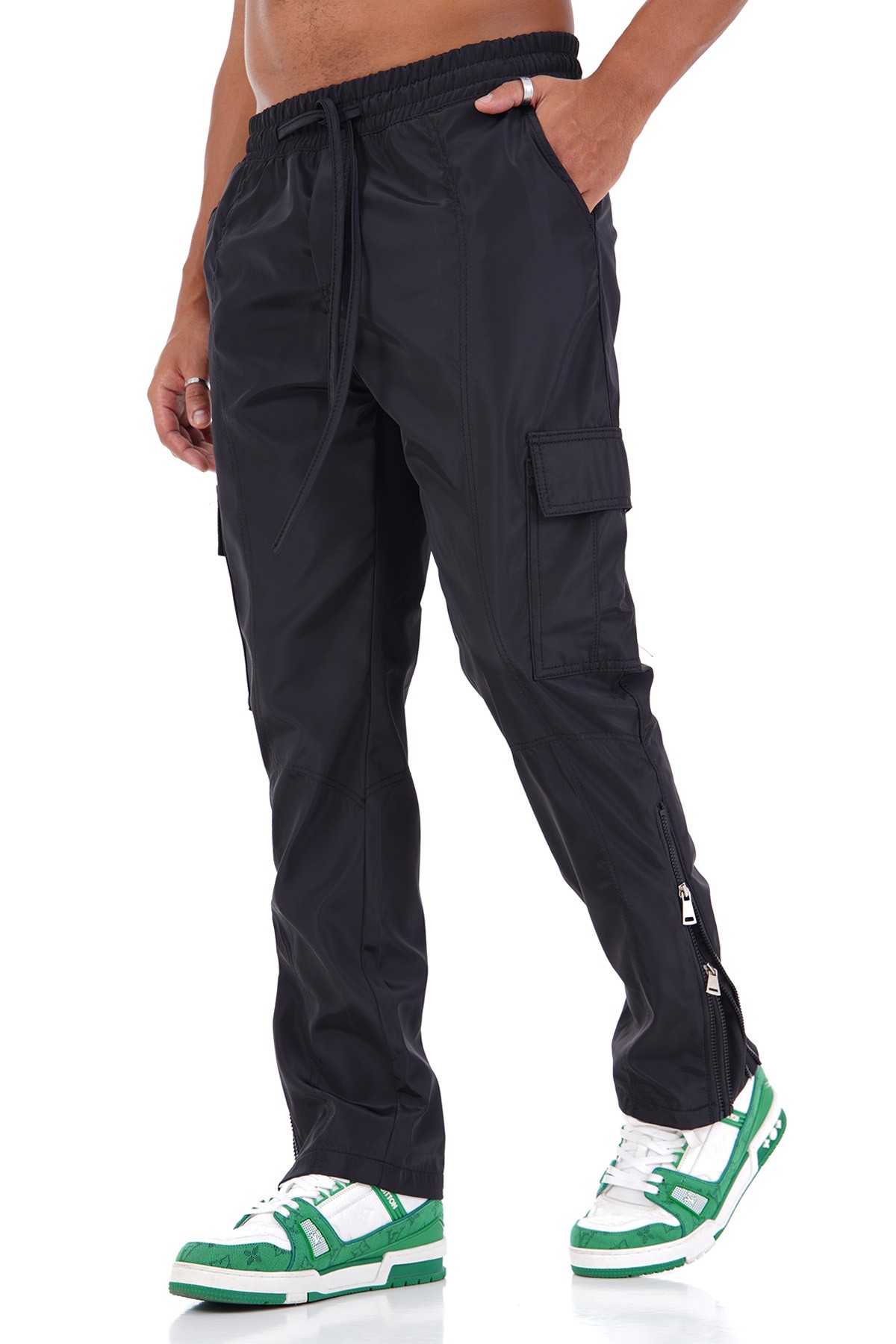 Cargo Trousers with Double Zipper Detail on the Leg
