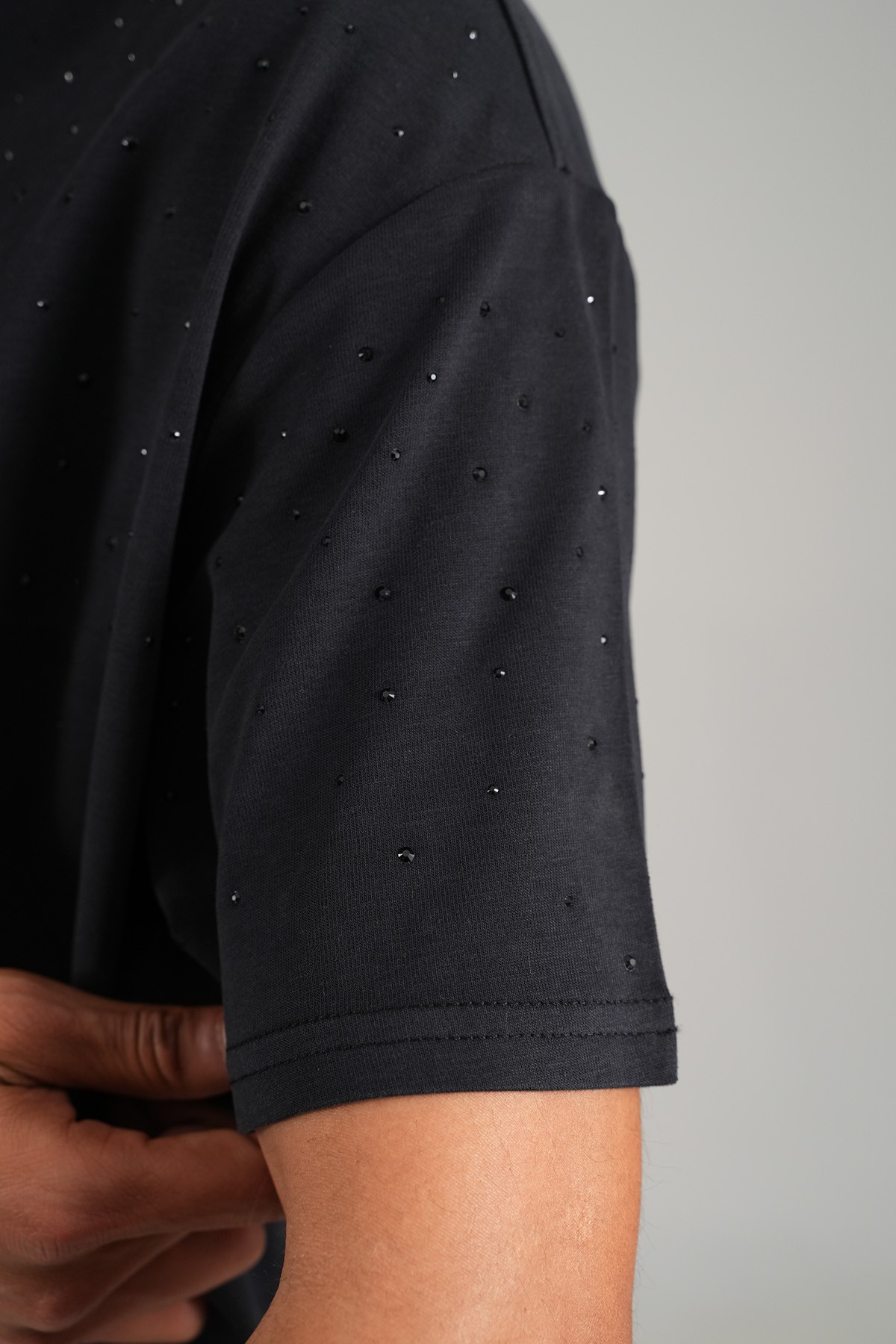 Taş işlemeli Oversize Tişört