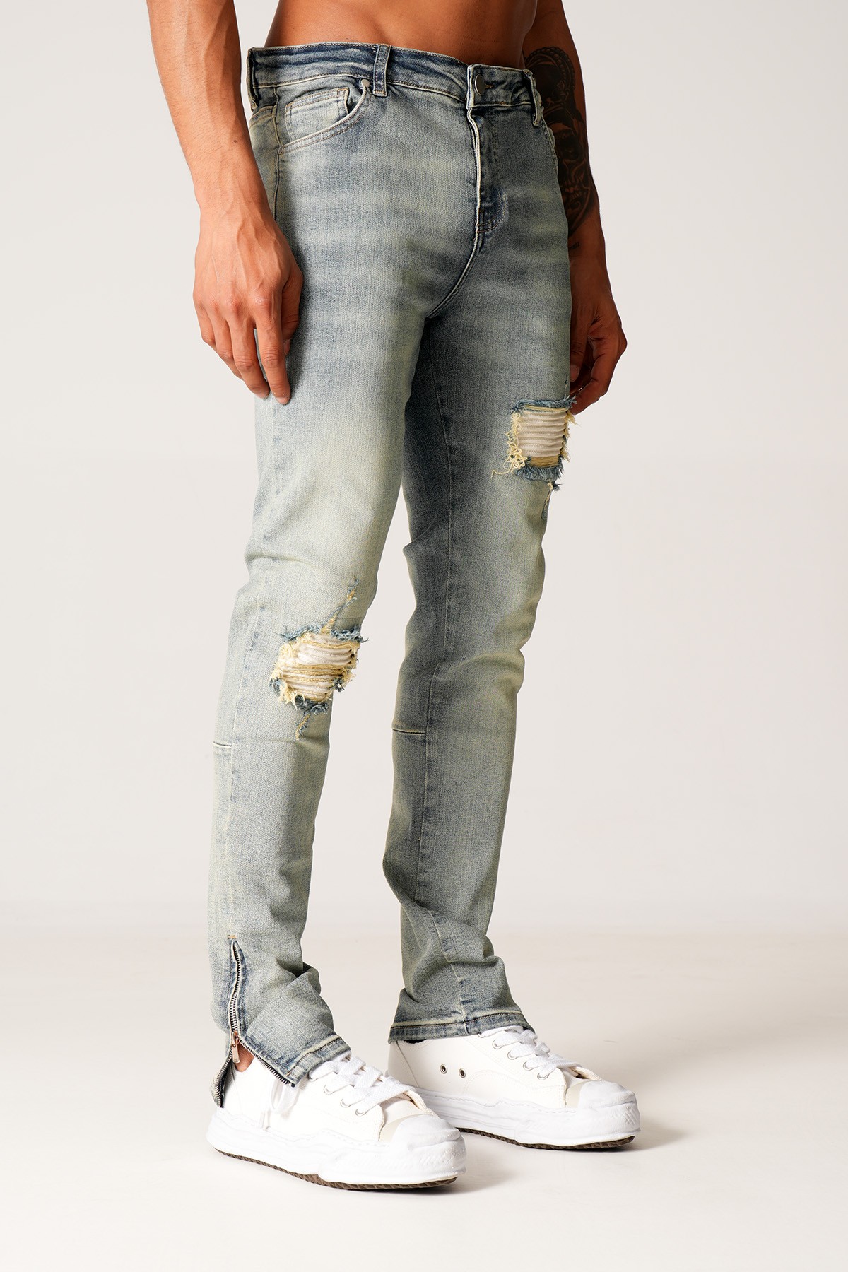 Slim Fit Zipped Kot Pantolon