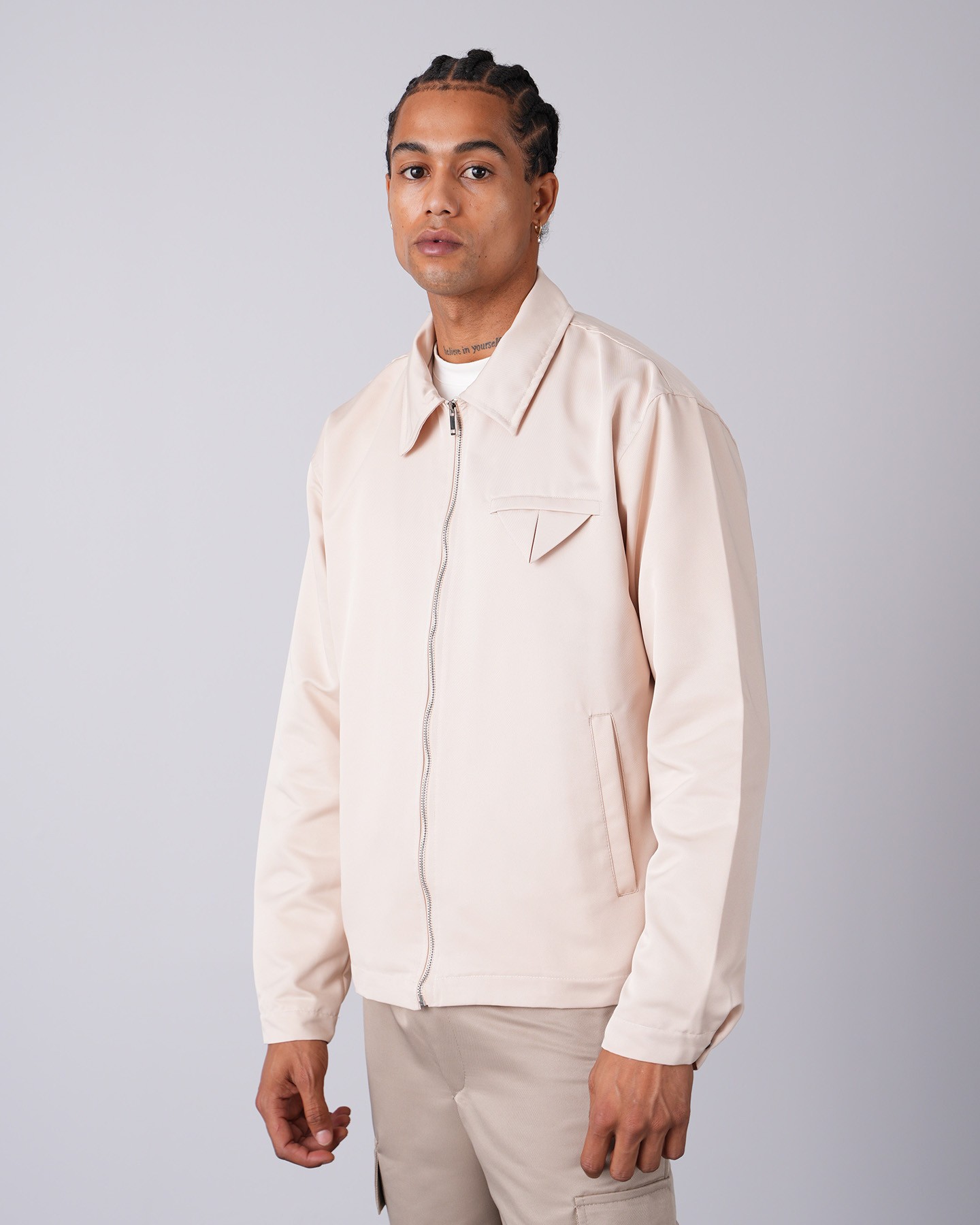 Lisbon Zipper Jacket - Beige