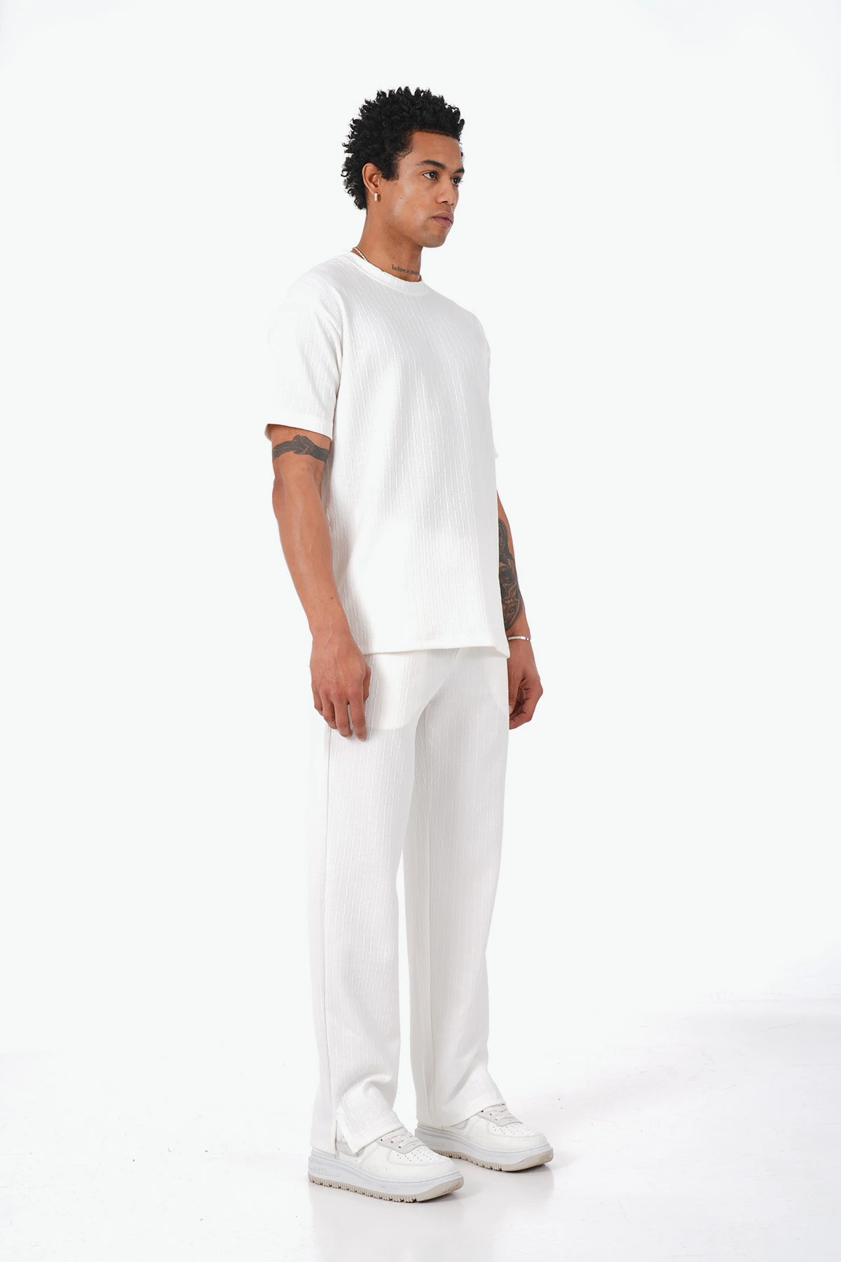 Fitil Desen Tişört Pantolon Dokuma Takım