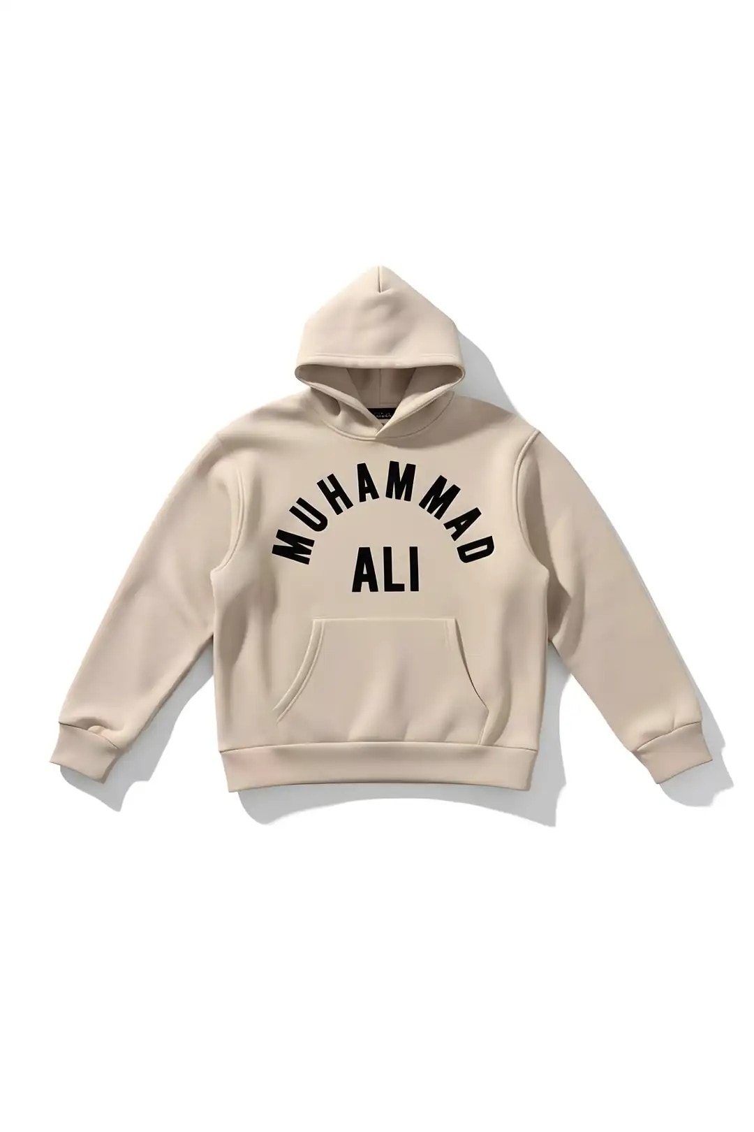 Muhammed Ali Kapüşonlu Sweatshirt - Bej