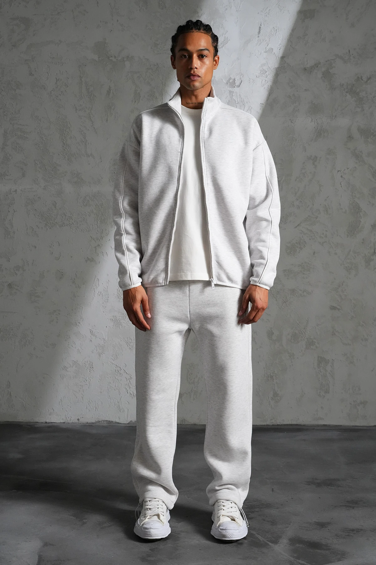 Şerit Detaylı  Eşofman Takım - gray