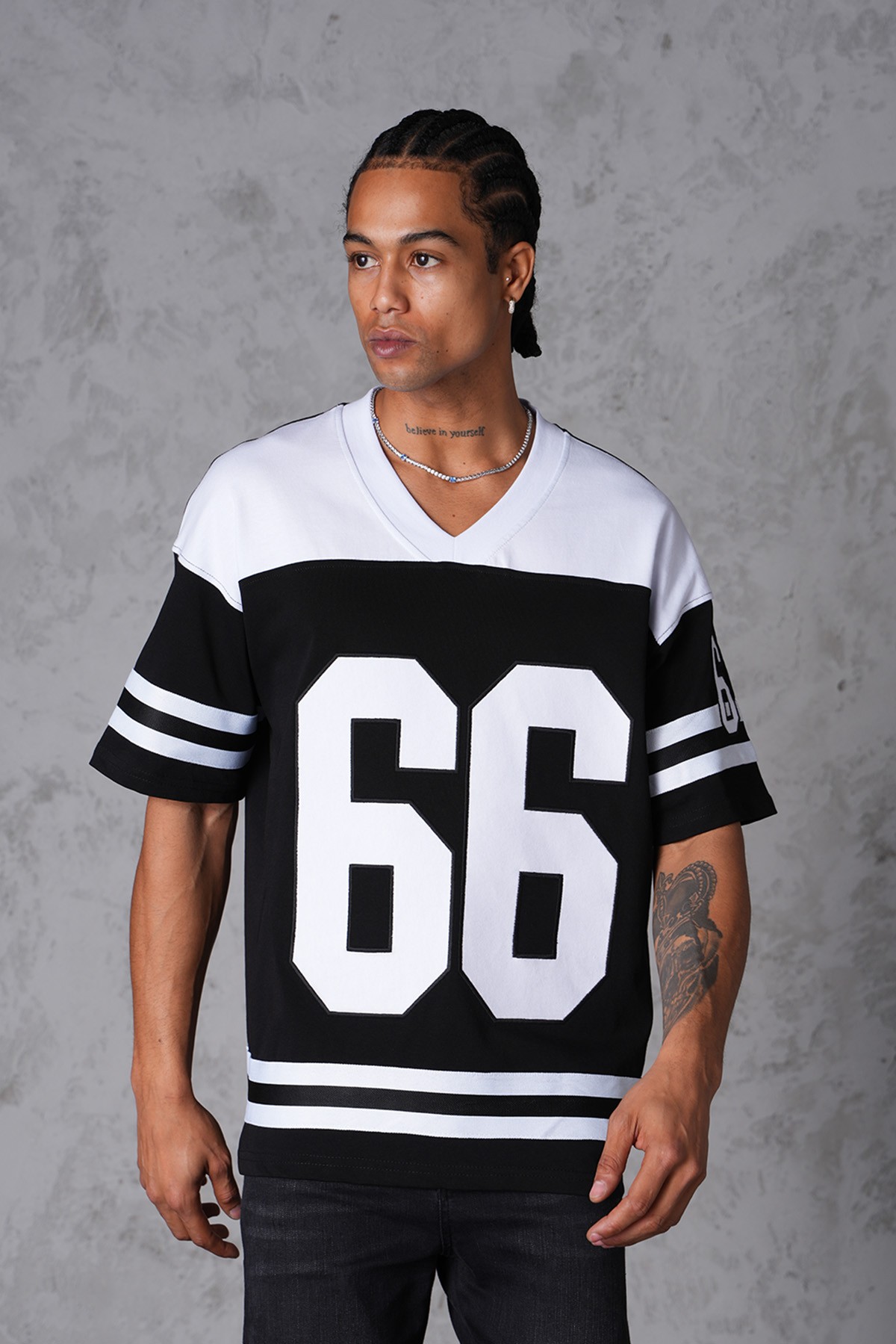 66 Baskılı Oversize Tişört