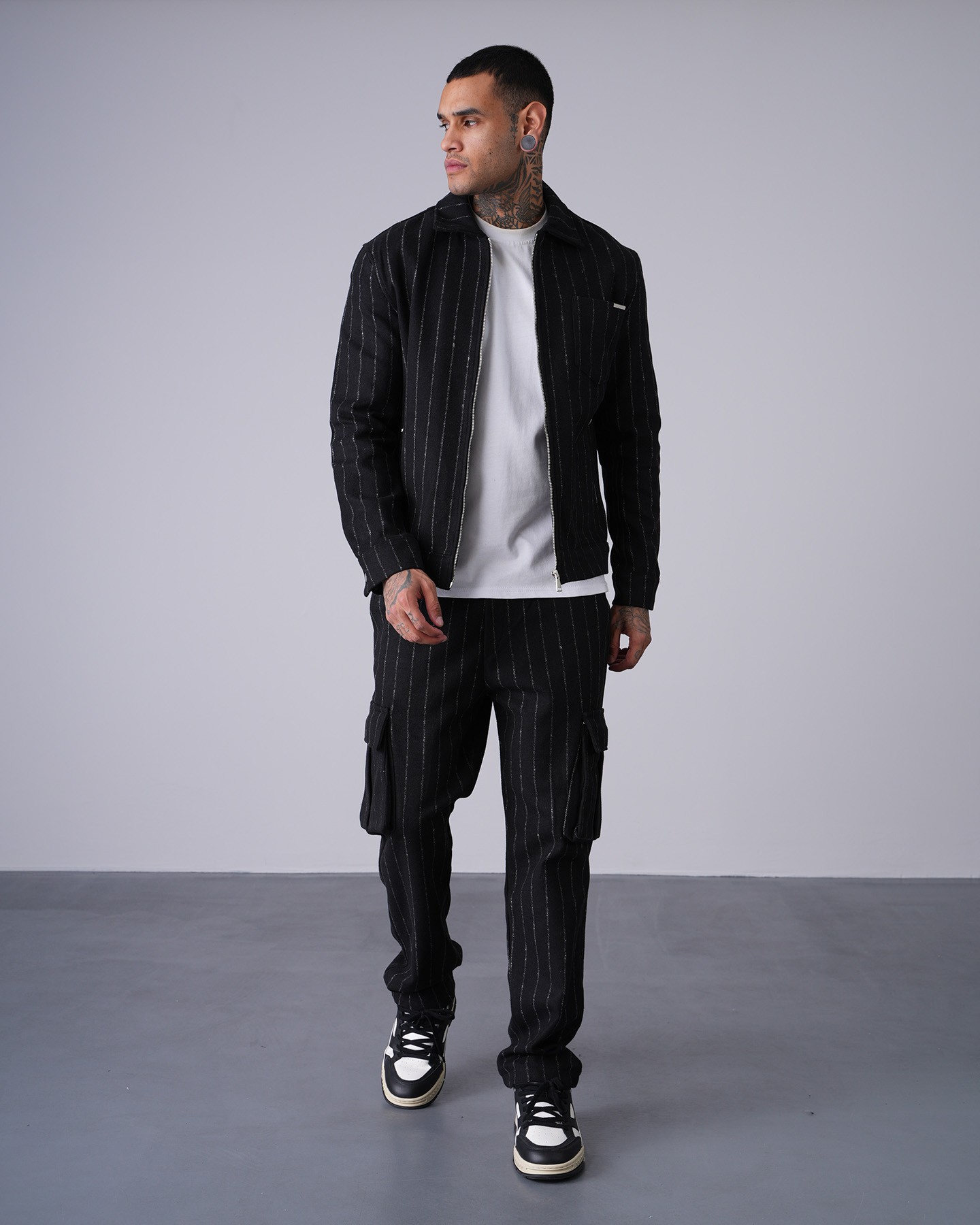 Regular Fit Zippered Jacket Trousers Set